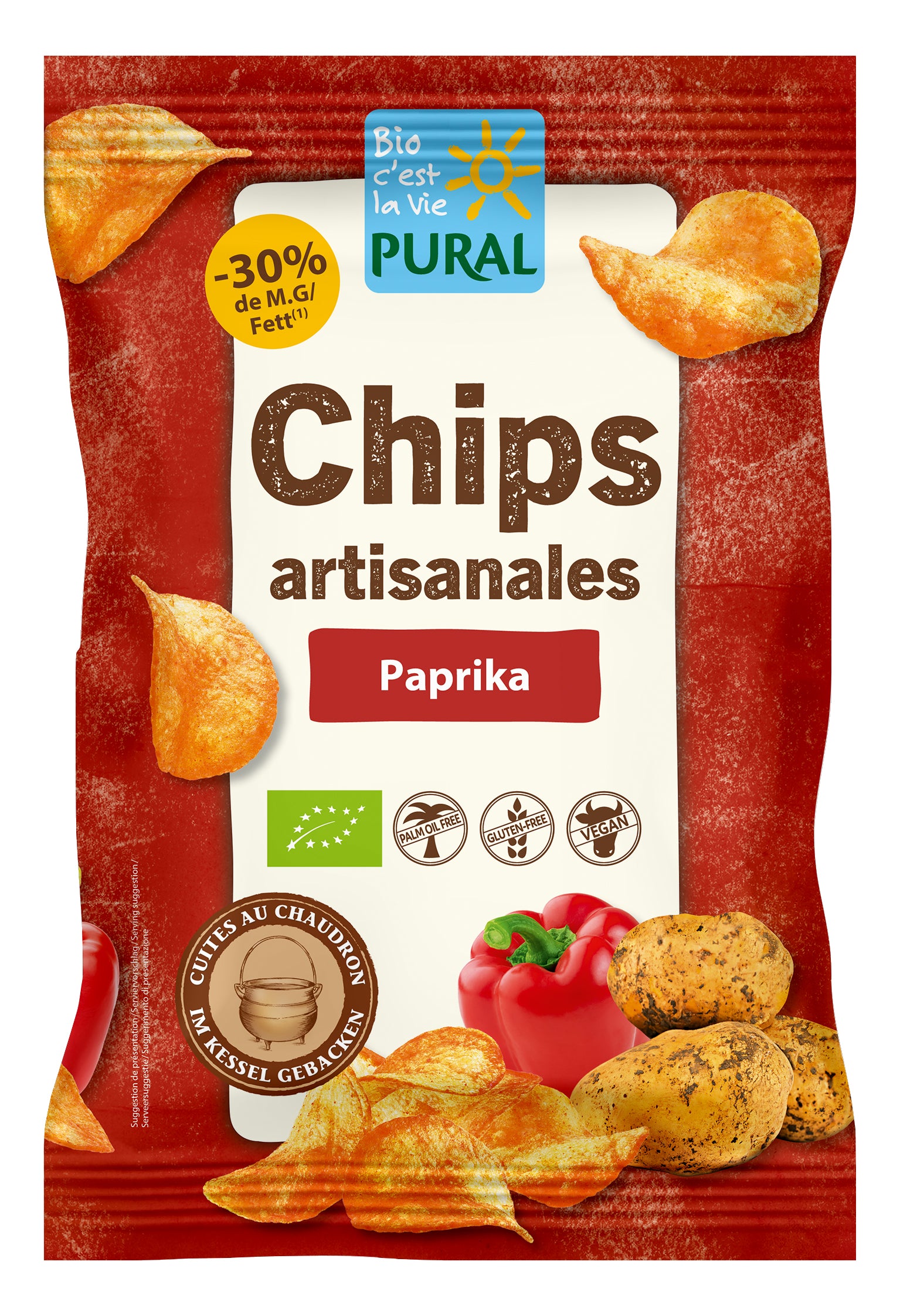 Pural Chips Artisanales Paprika - Bio & Vegan, 120g