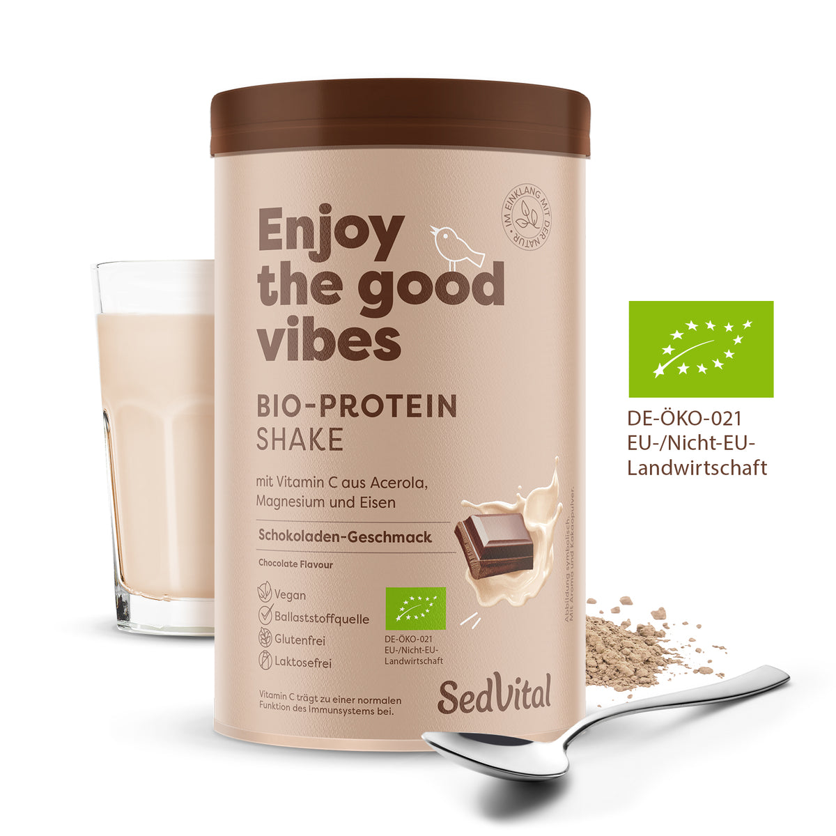 SedVital Bio-Protein Shake mit Schokoladen-Geschmack, 360g