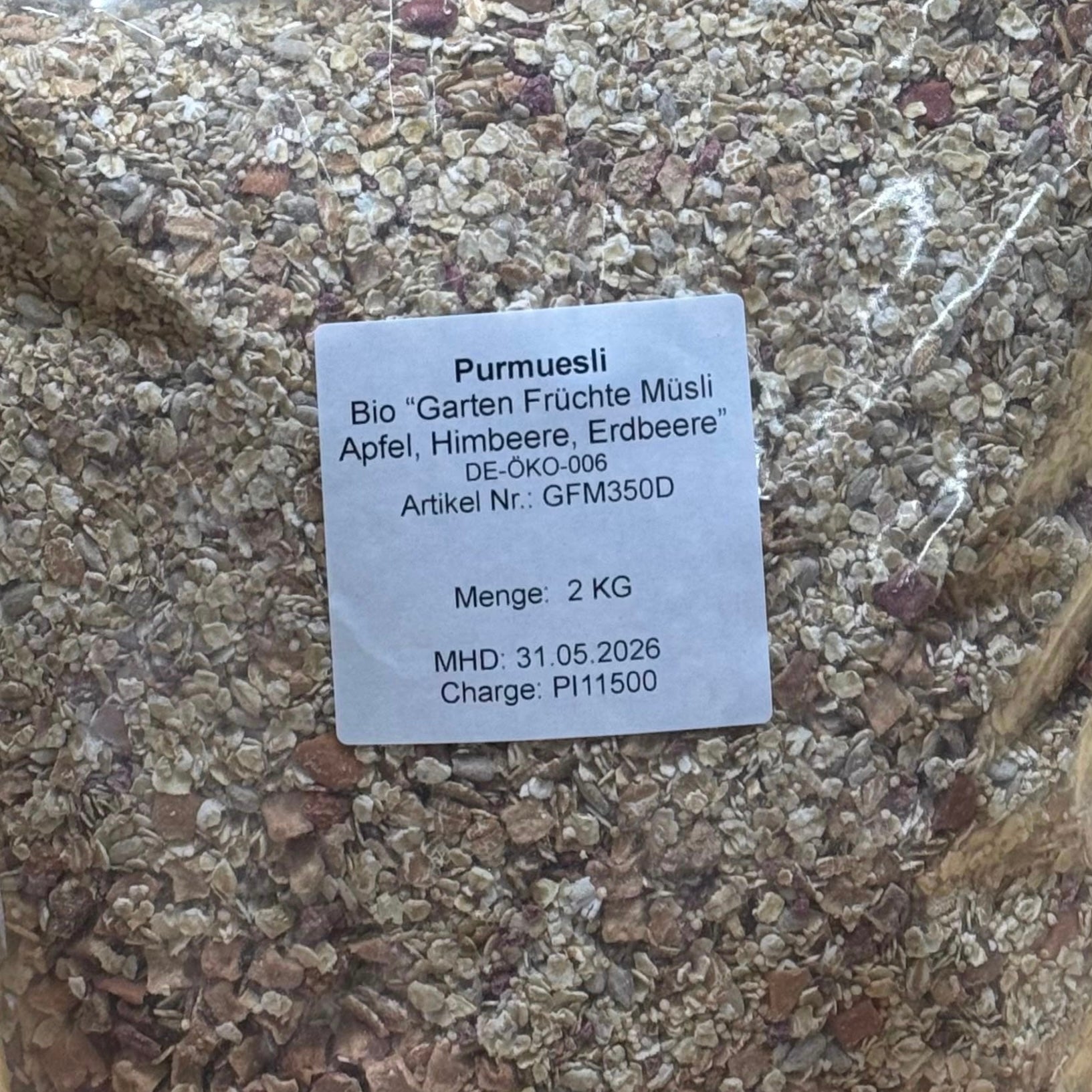 Purmuesli Gartenfrüchte Müsli - Bio & Vegan, 2Kg