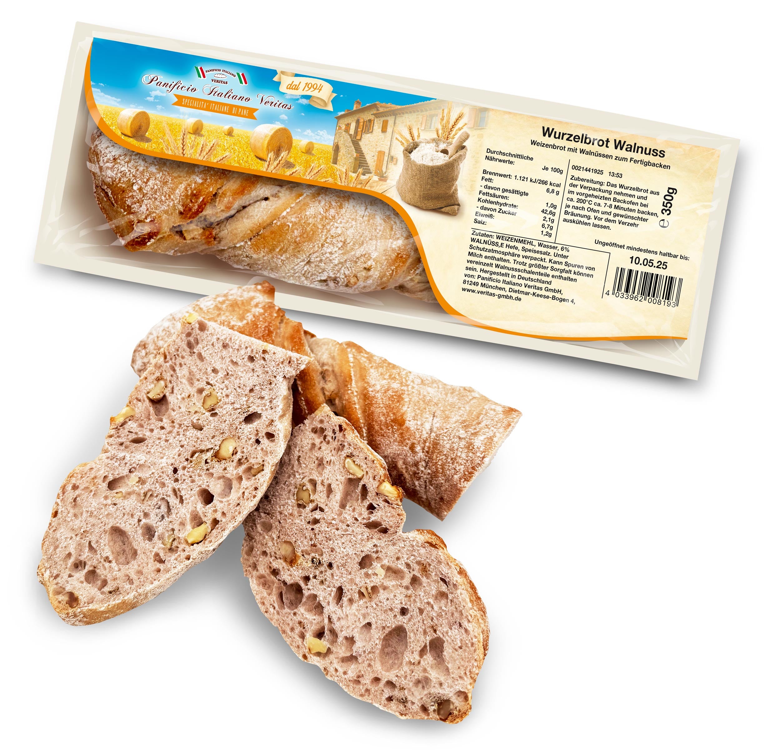 Panificio Italiano Veritas - Wurzelbrot Walnuss, 350g