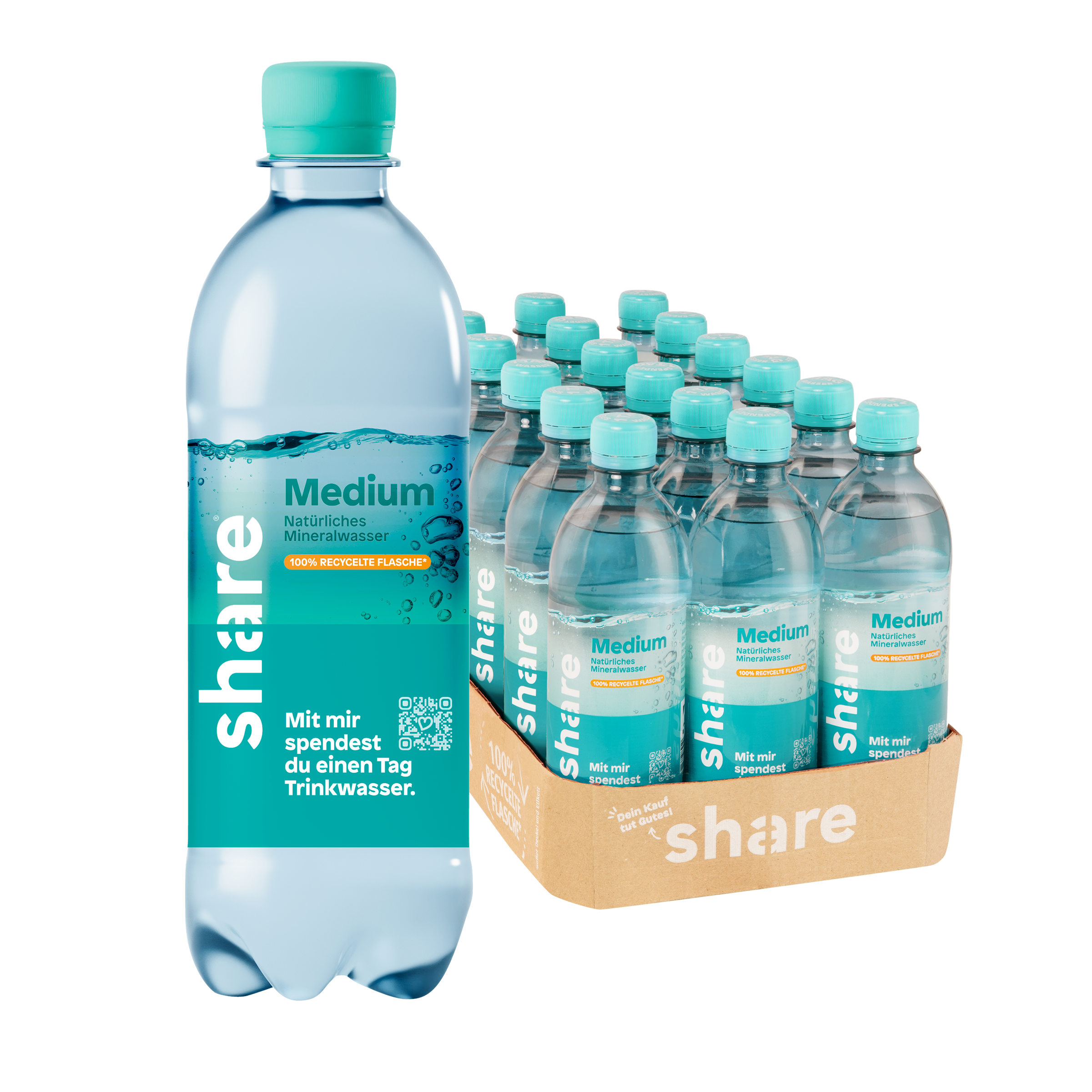 share Natürliches Mineralwasser medium, 500 ml