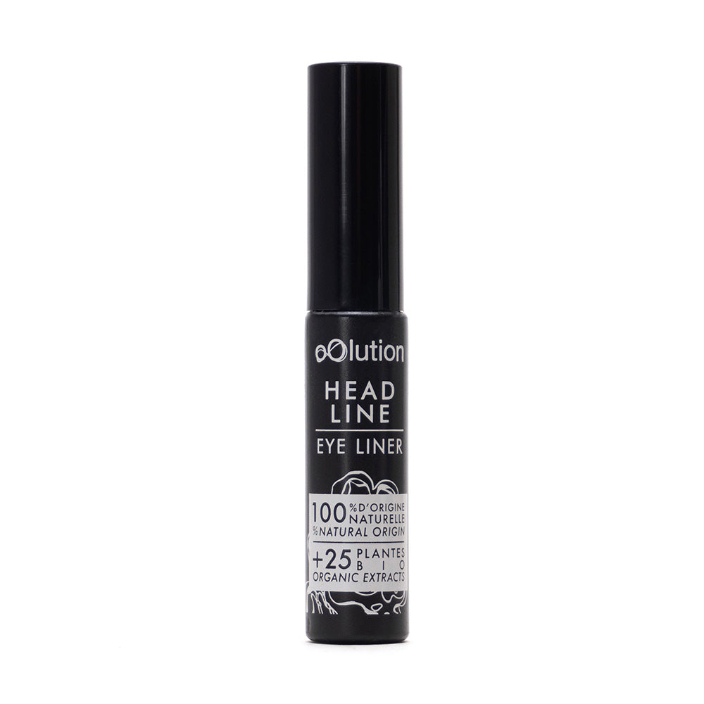 Der Eyeliner Head Line von oOlution ist ein veganer Eyeliner in einer eleganten schwarzen Tube, hergestellt aus natürlichen und organischen Inhaltsstoffen für präzise Linien.