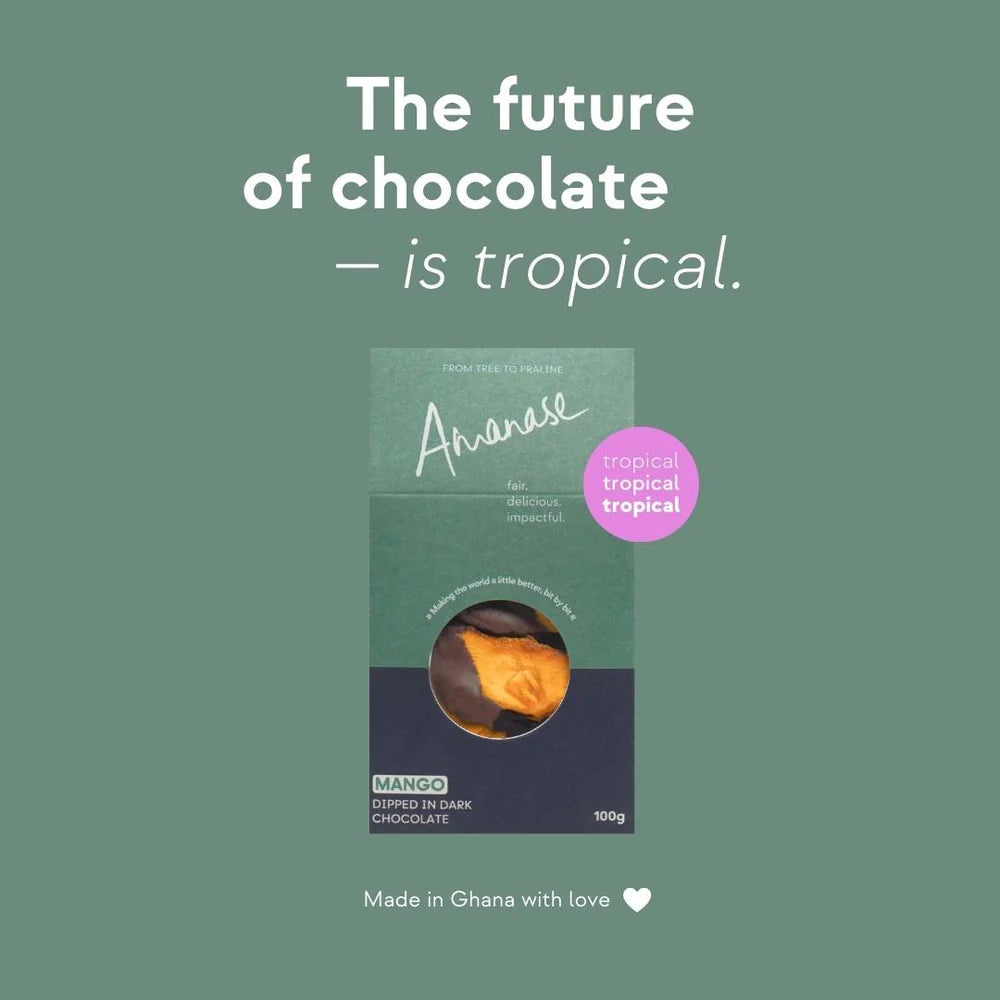 Amanase Bio-Mango in 80% Zartbitterschokolade, 100g