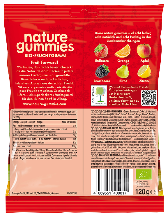 Nature Gummies, Favorite Fruit Bio-Fruchtgummi, 120 g
