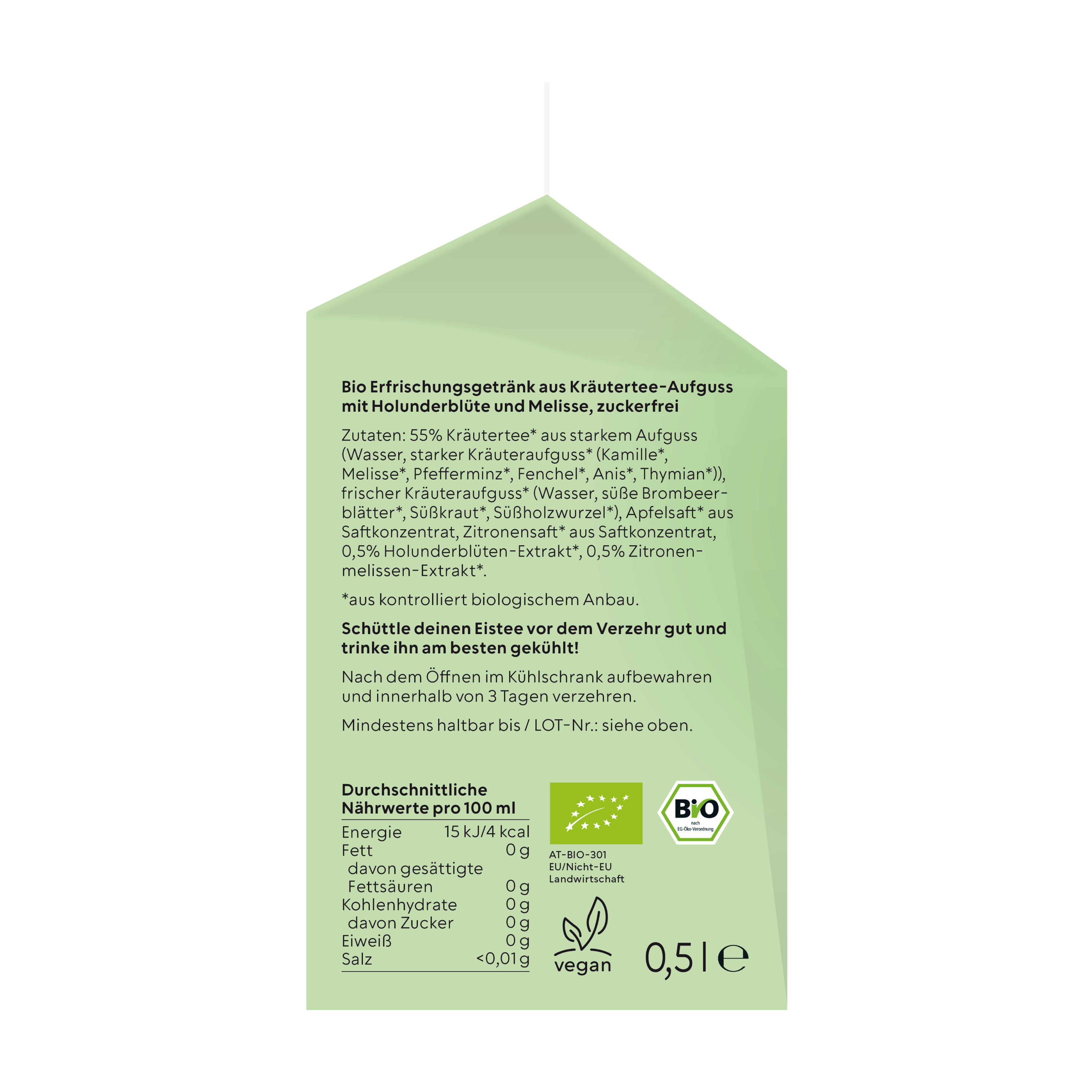 nosuga Bio Eistee Holunderblüte & Melisse 500 ml