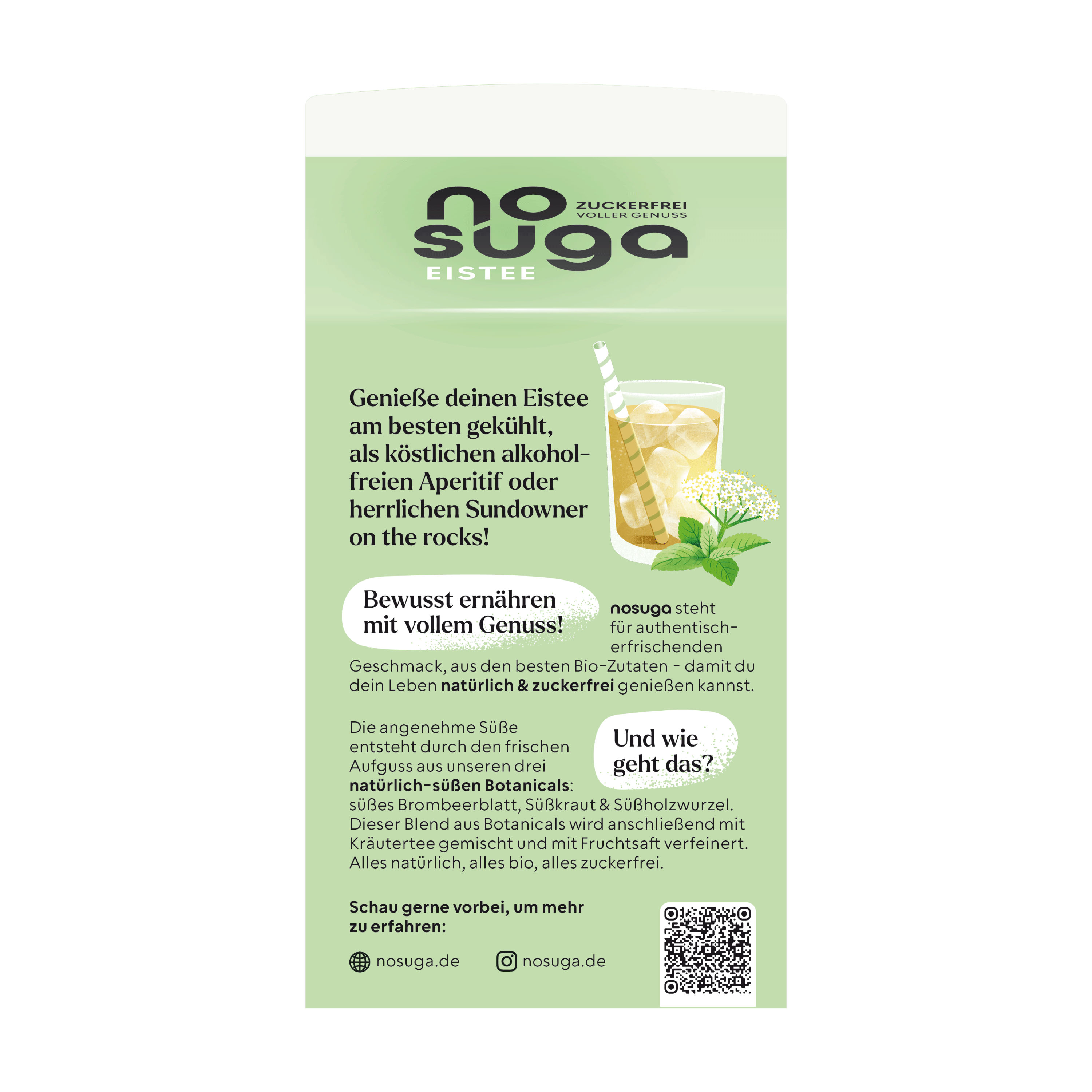 nosuga Bio Eistee Holunderblüte & Melisse 500 ml