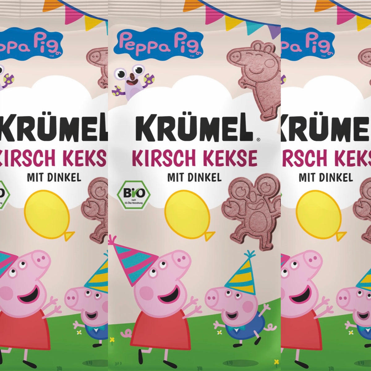 Heimatgut Bio Krümel x Peppa Kirsch Kekse, 7x125g