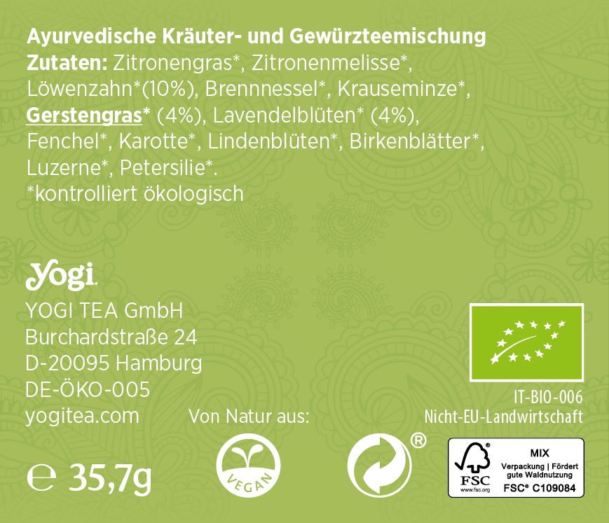 Yogi Tea Basische Kräuter - Bio & Vegan, 17x2,1g