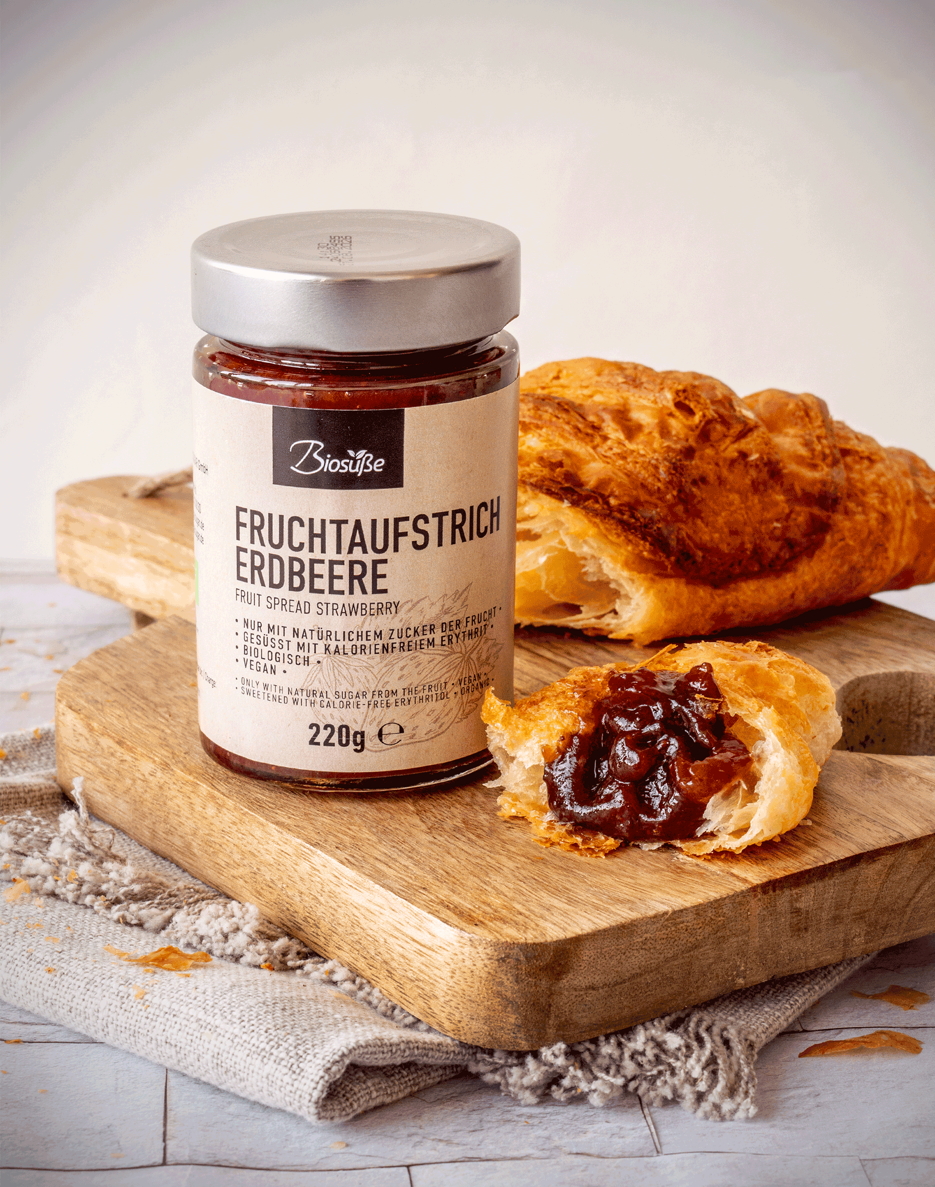 Biosüße Bio Fruchtaufstrich Erdbeere, 220 g