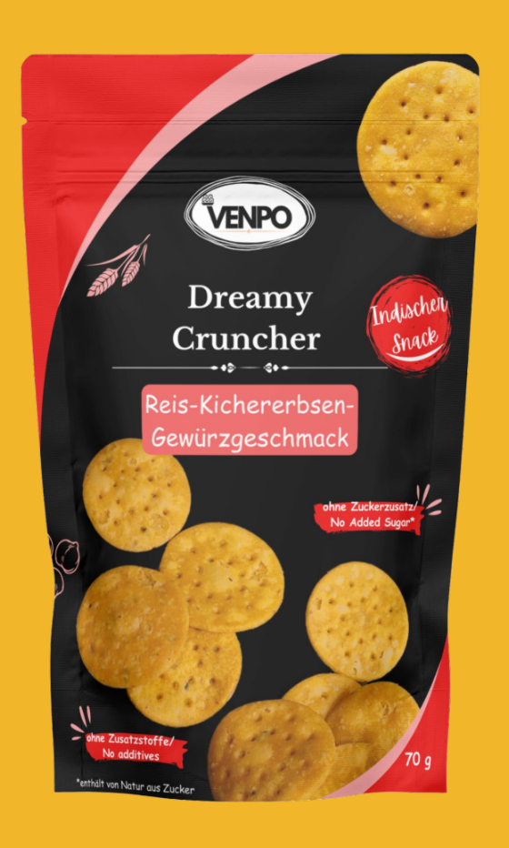 Venpo Dreamy Cruncher Reis-Kichererbsen-Gewürzgeschmack, 70g