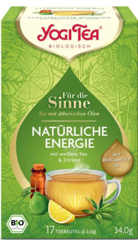 Yogi Tea Für die Sinne - Natürliche Energie - Bio & Vegan, 17x2,0g