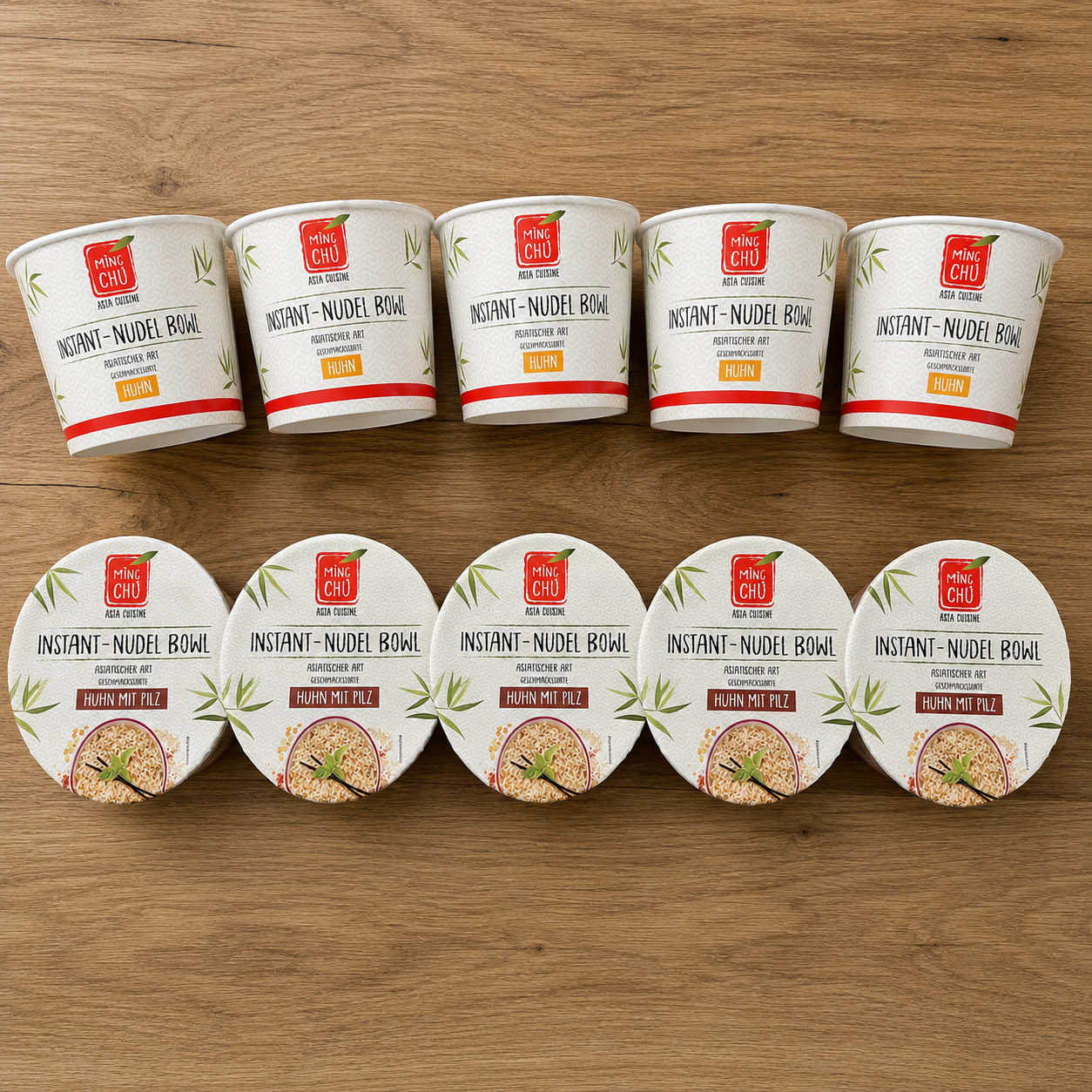 Ming Chu Instant-Nudeln 5x Huhn & 5x Huhn mit Pilz, Multipack: 10x85g