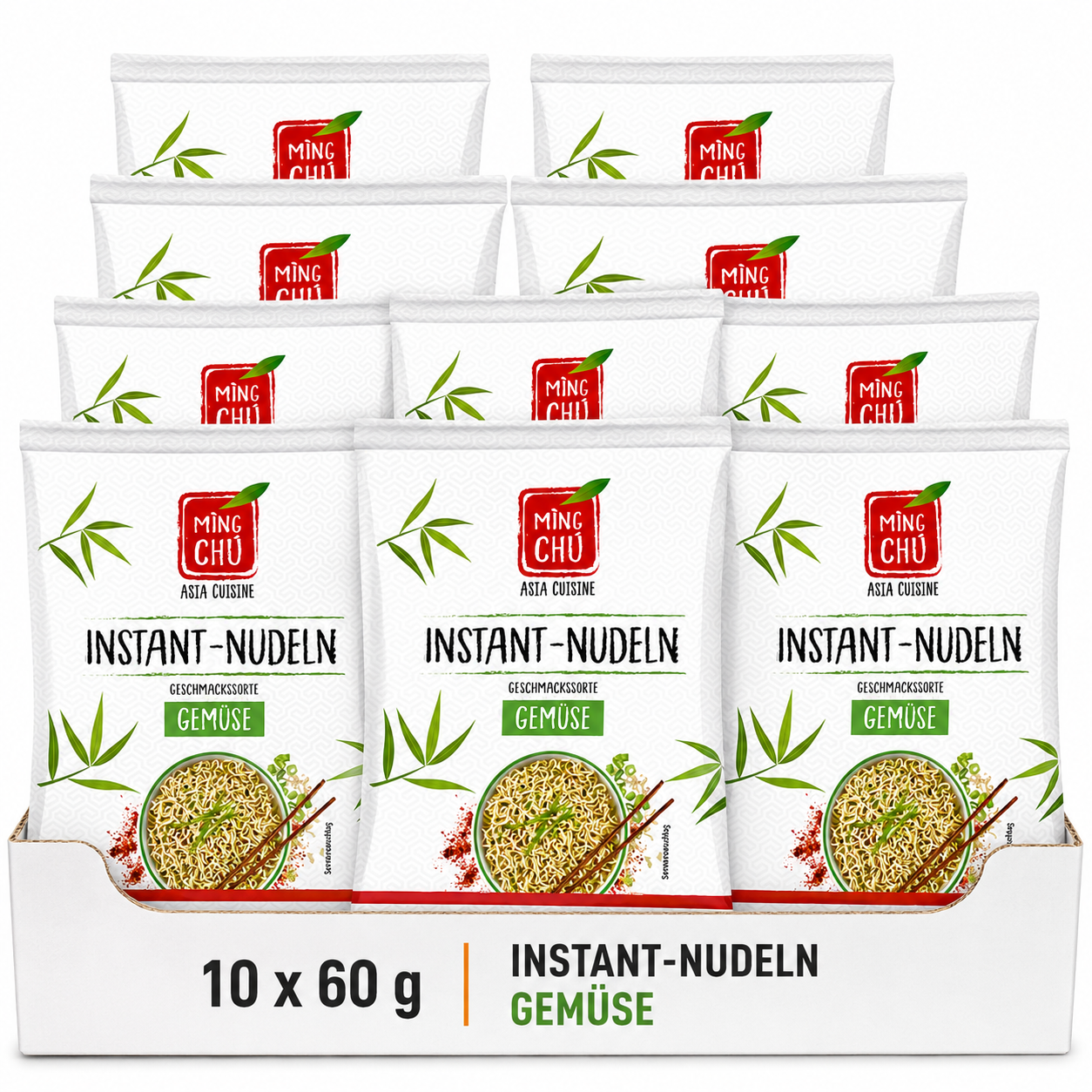 Ming Chu Instant-Nudeln Gemüse, Multipack: 10x60g