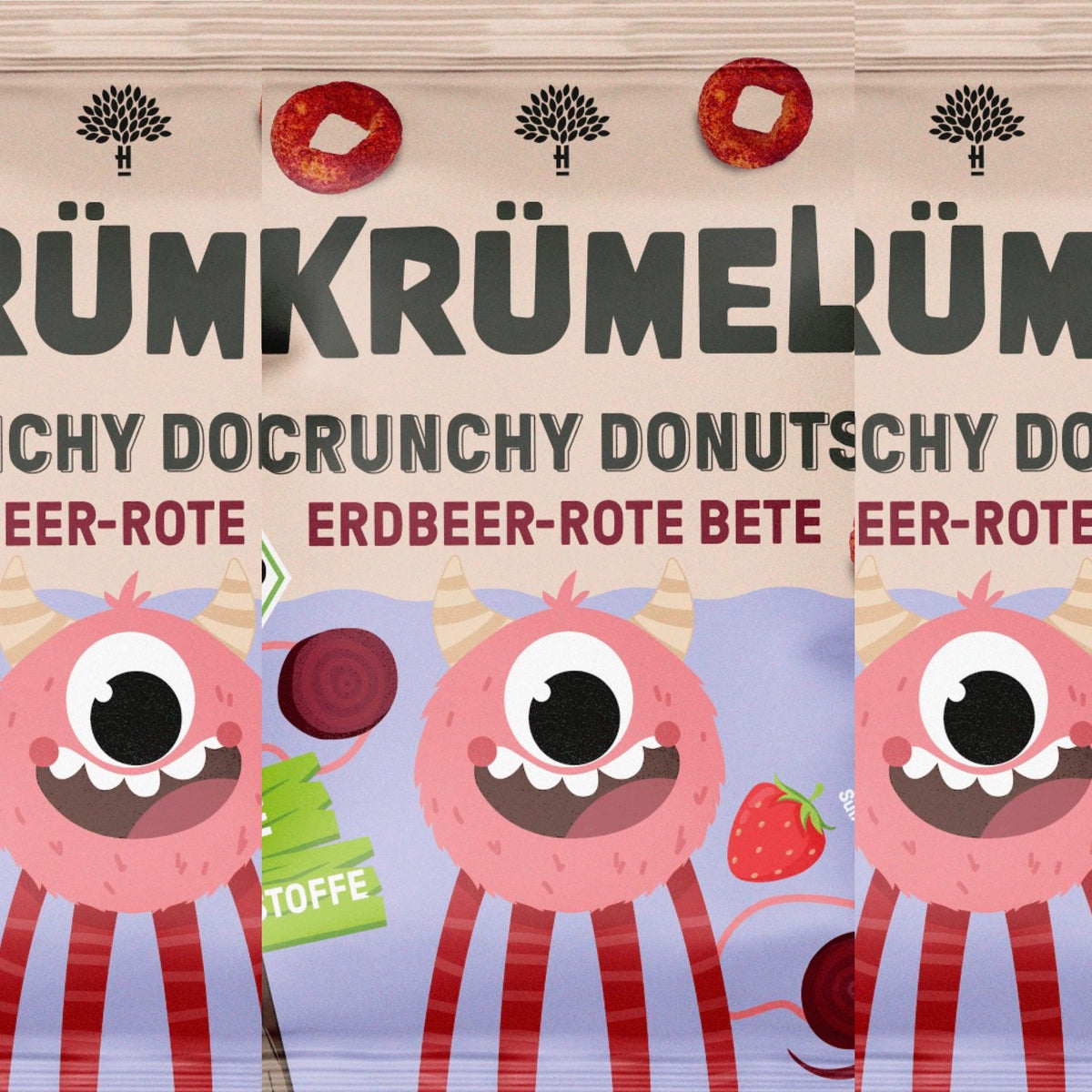 Heimatgut Bio Krümel Crunchy Donuts Erdbeer-Rote Beete 8x20g