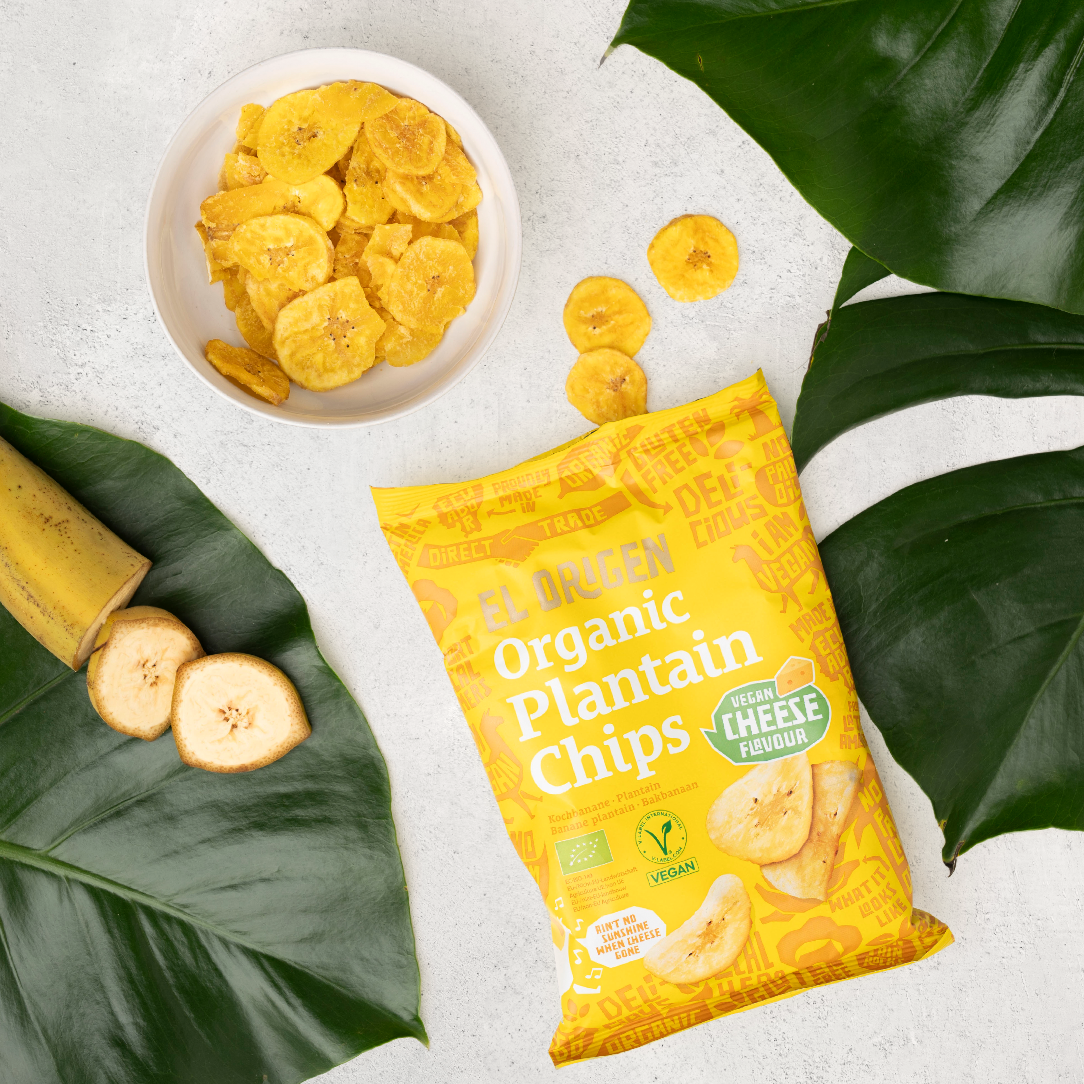 el origen Kochbananen Chips Cheese Flavour - Bio & Vegan, 80 g
