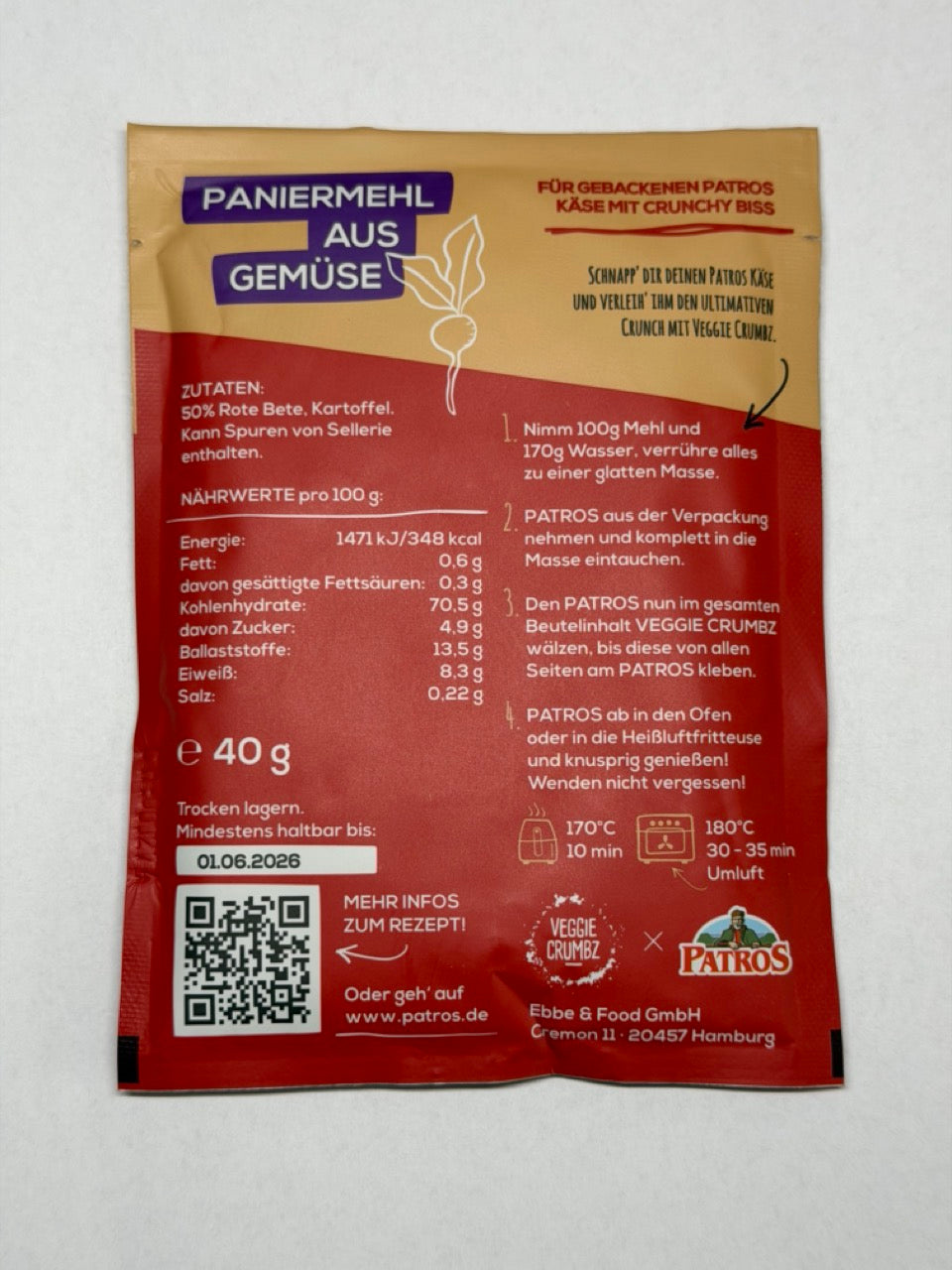 Veggie Crumbz Rote Beete - Paniermehl aus Gemüse Vegan & Halal, 40g