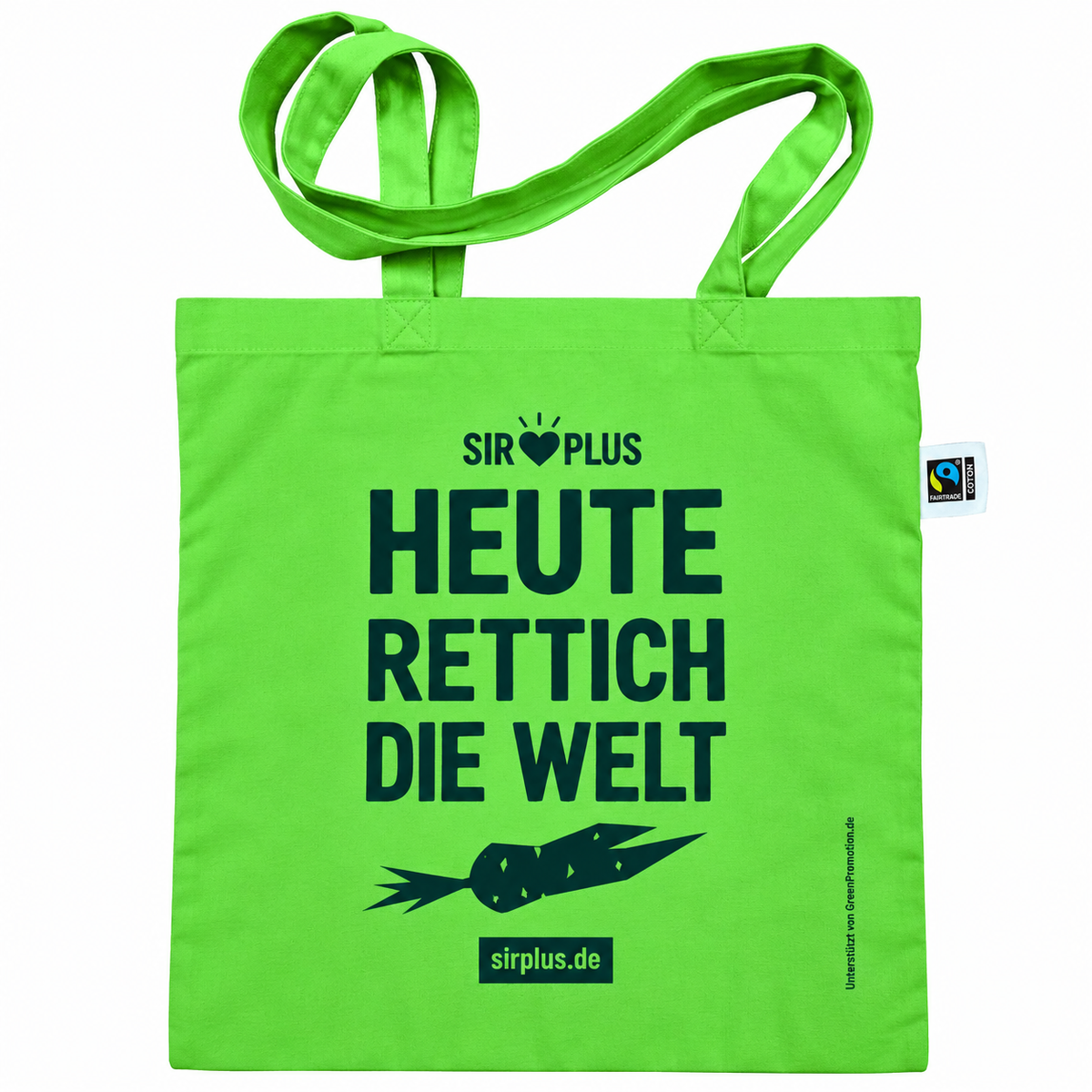 SIRPLUS Tasche "Heute Rettich Die Welt" - Fairtrade Baumwolle