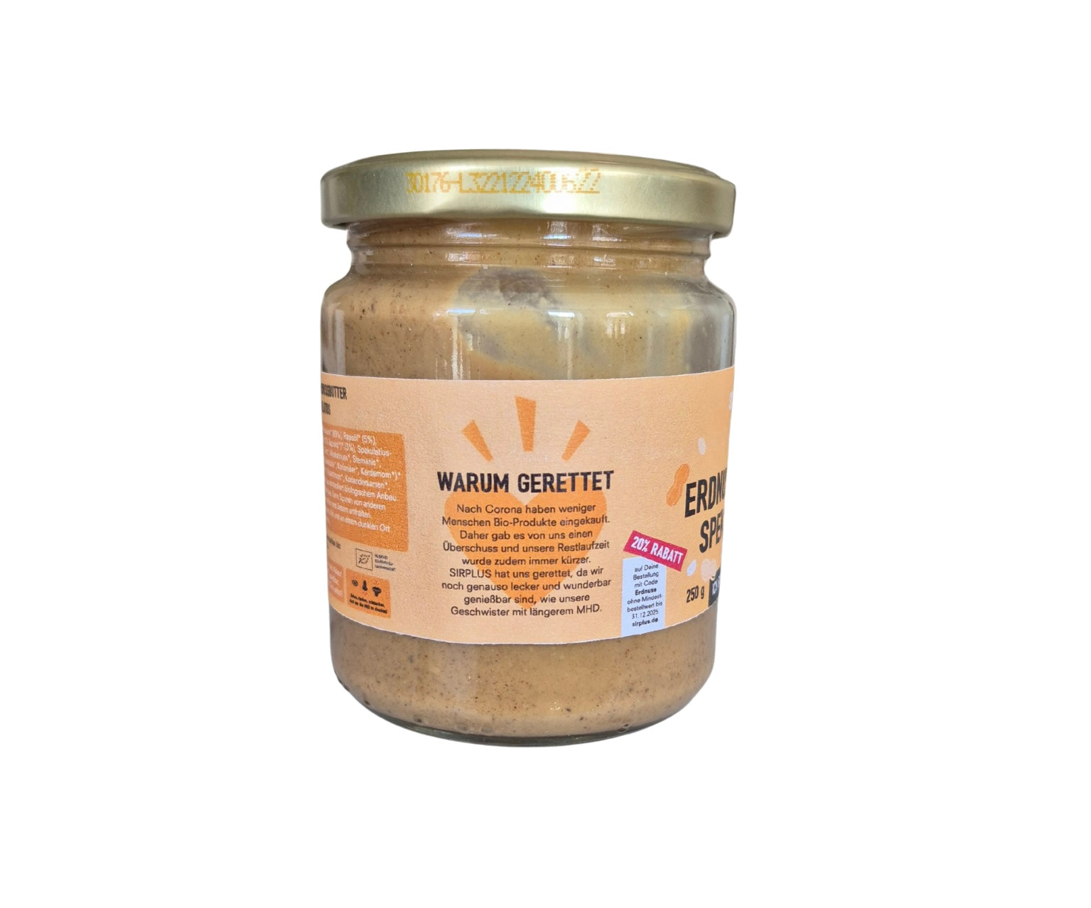 SIRPLUS Bio Erdnussmus Spekulatius, 250g
