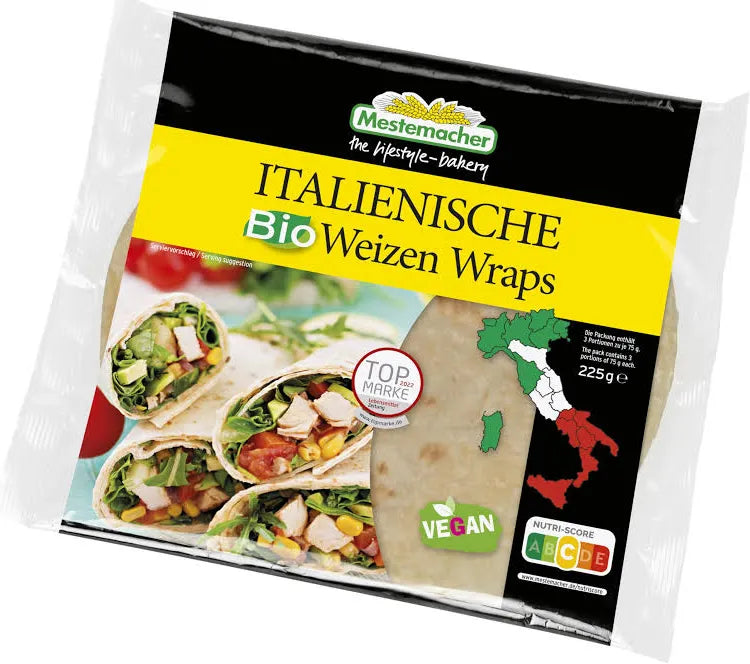 Mestemacher Italienische Weizen Wraps - Vegan & Bio, 300g