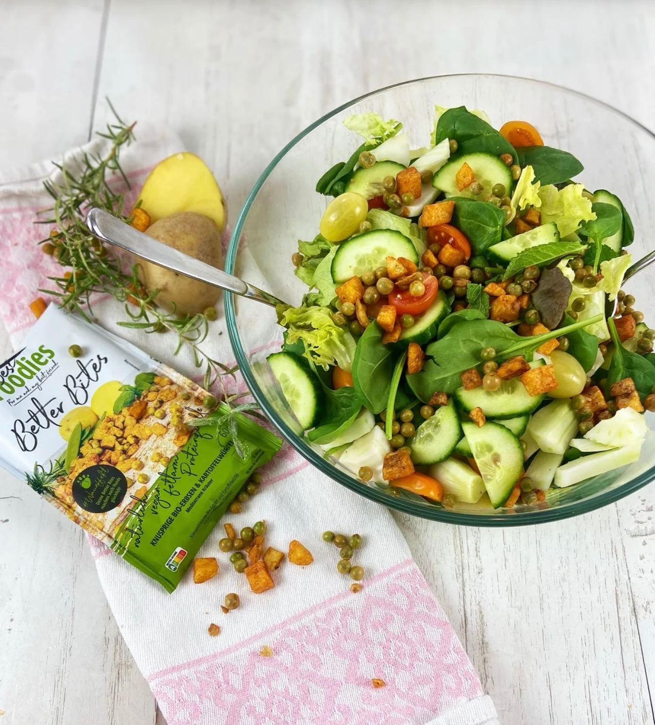 Best Foodies Bio Better Bites - Erbsen & Kartoffelwürfel mit mediterranen Kräuter, 60g