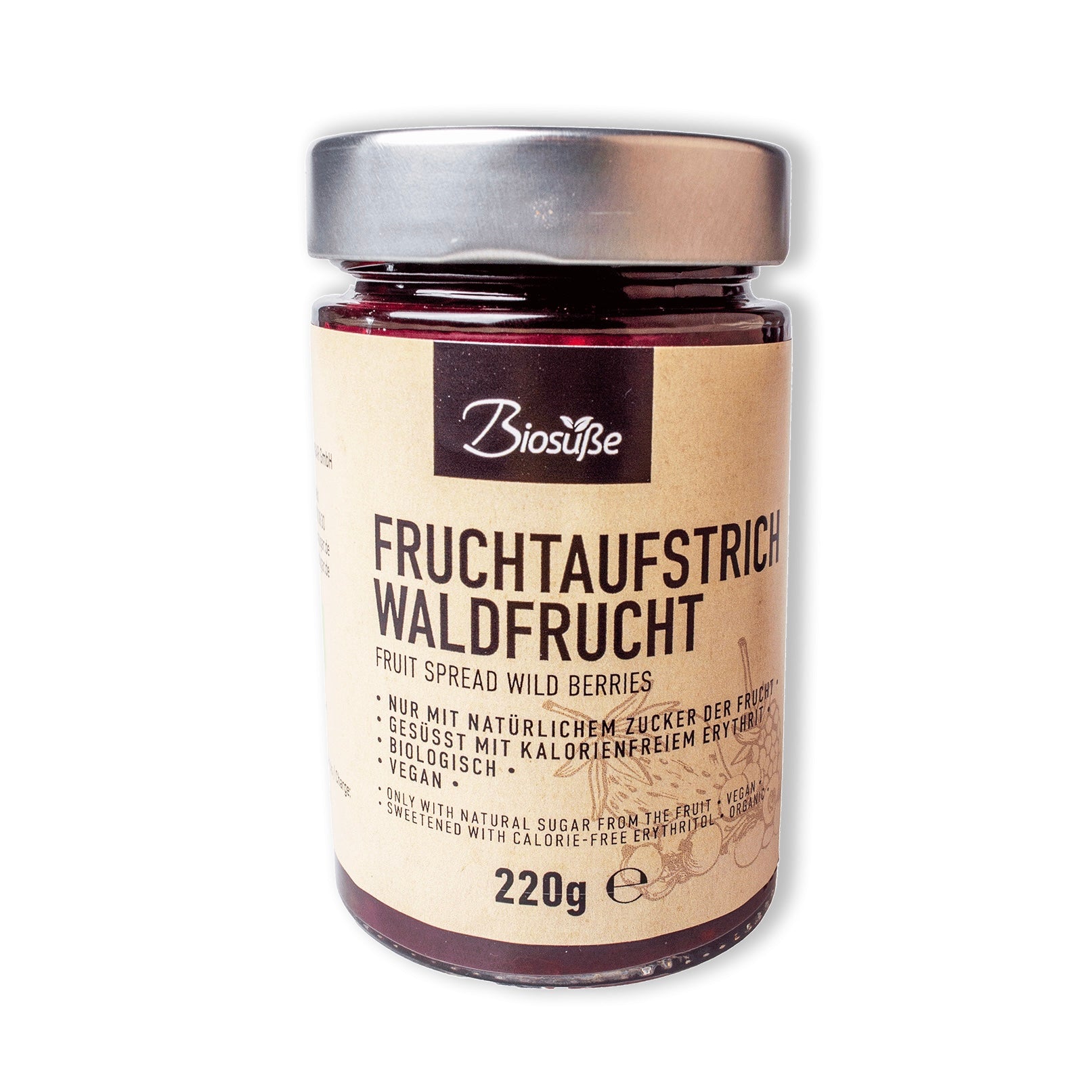Biosüße Bio Fruchtaufstrich Waldfrucht, 220 g