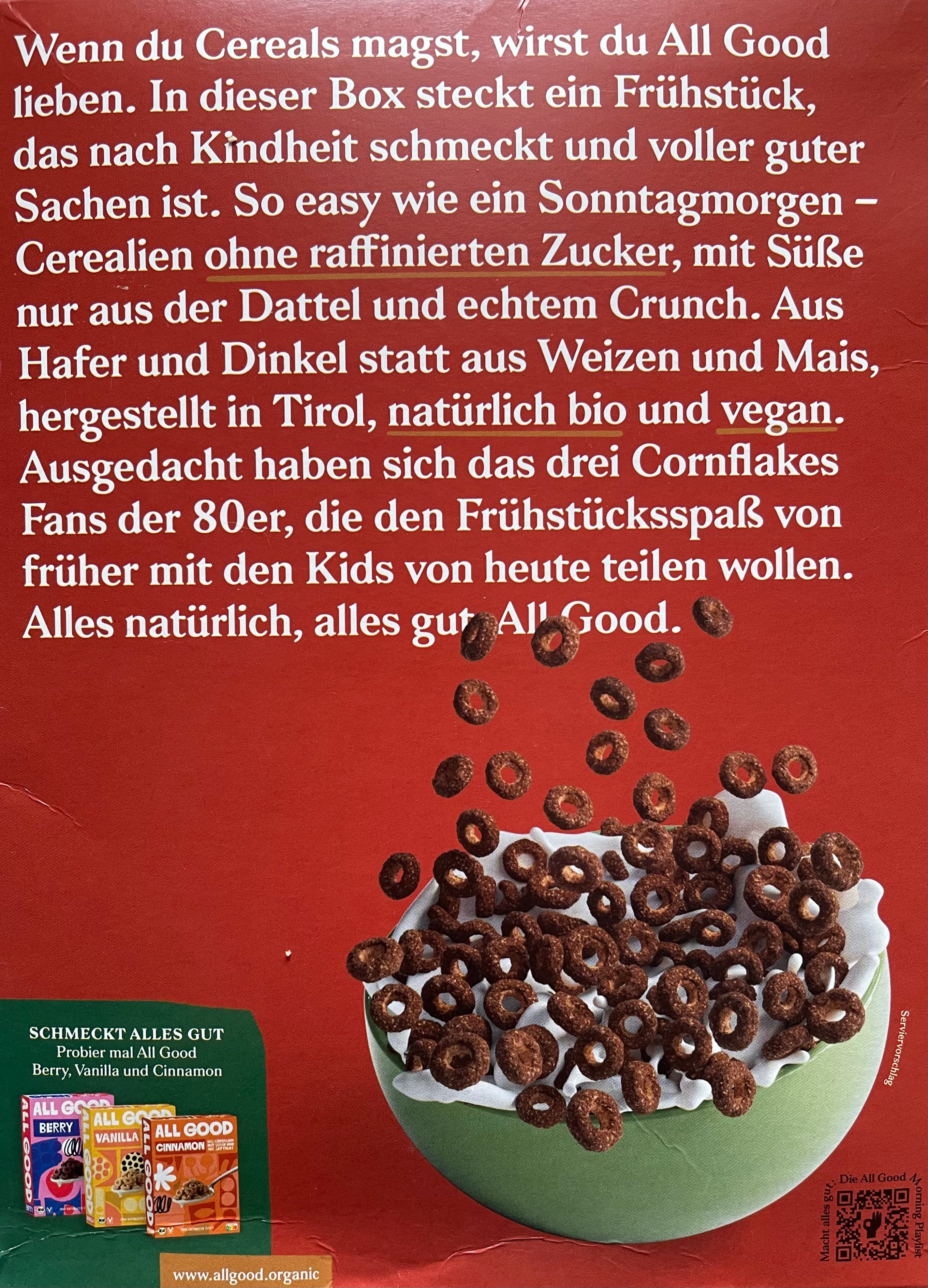 ALL GOOD Bio Cerealien Schokolade, 300g