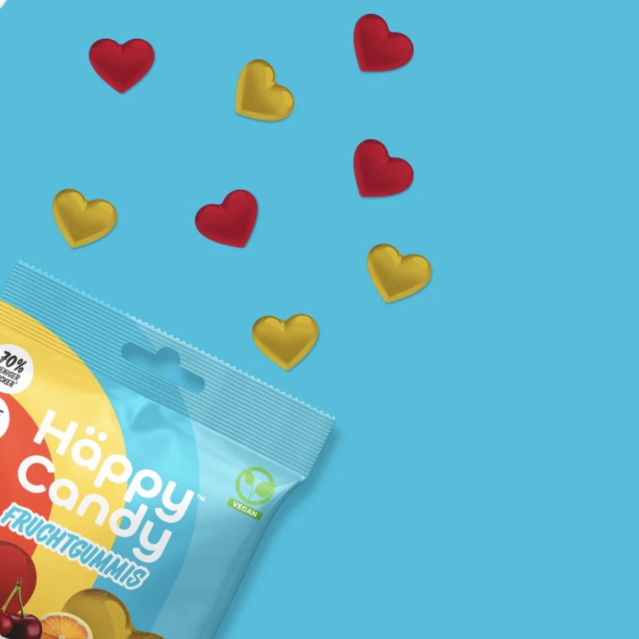 Häppy Candy - Vegane Fruchtgummis Kirsche & Zitrone, 20x20g