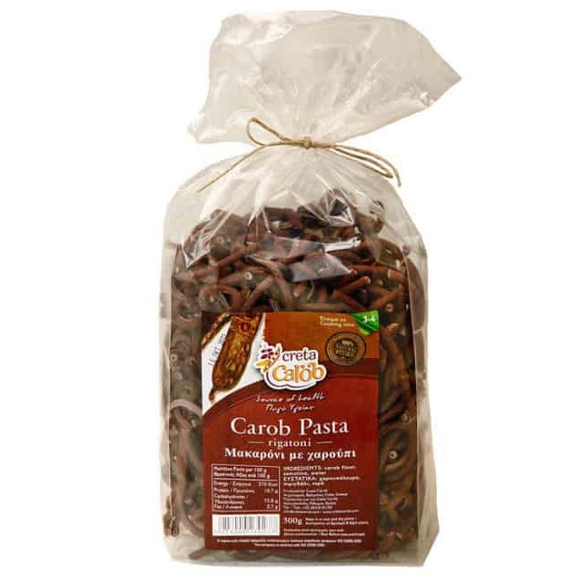 Creta Carob Johannisbrot-Nudeln Rigatoni, 500g