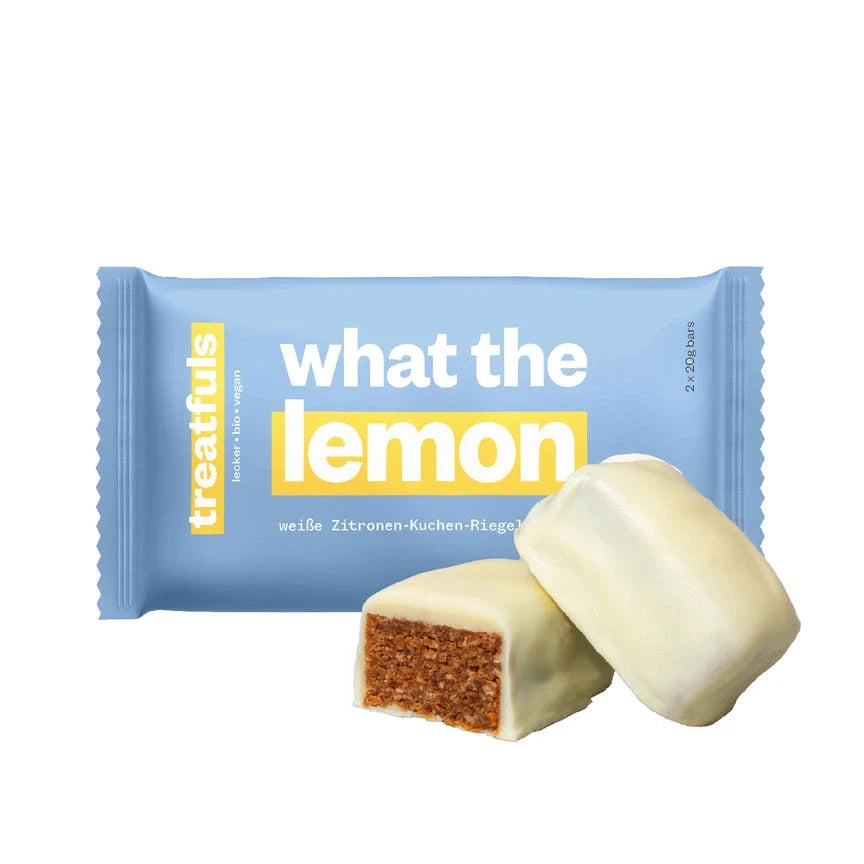 Treatfuls - What the Lemon - Weiße Zitronen-Kuchen-Riegel - Vegan & Bio, 40g