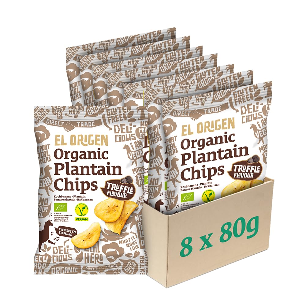 el Origen Bio Kochbananen Chips mit Trüffel-Geschmack - Bio & Vegan, 80g