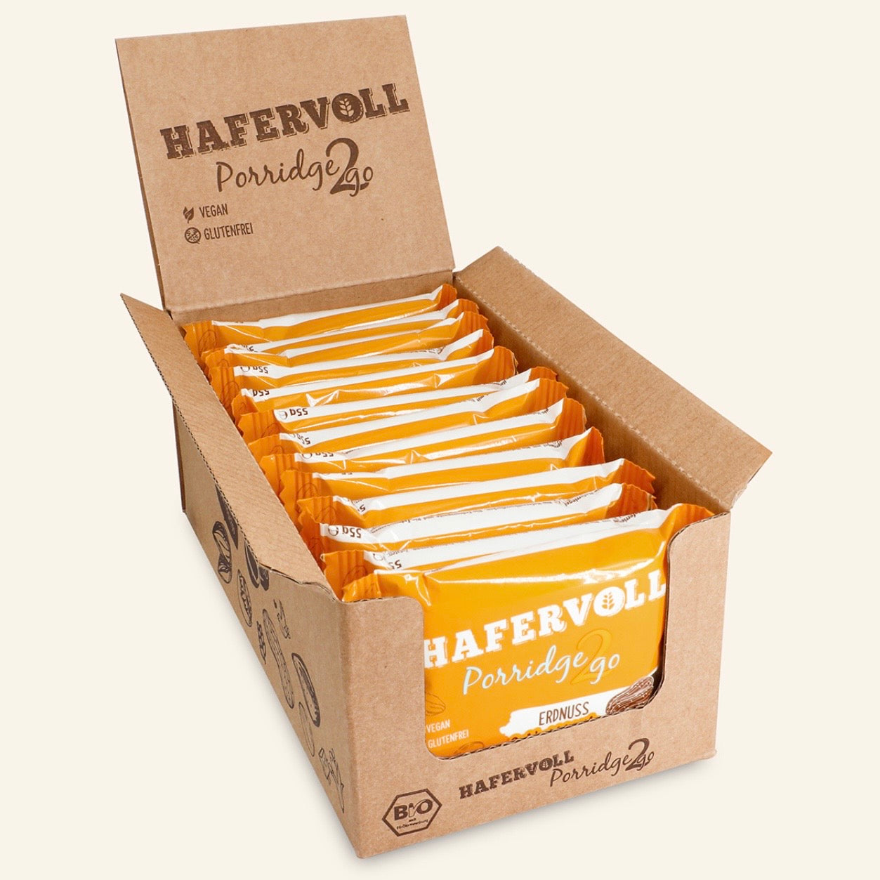 Hafervoll Porridge2Go Erdnuss - Bio & Vegan, 55 g