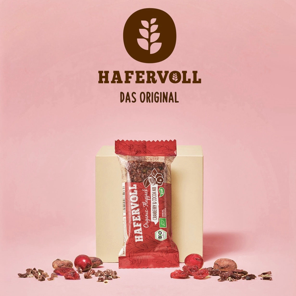 Hafervoll Cranberry Cocoa Flapjack - Bio & Vegan, 60 g