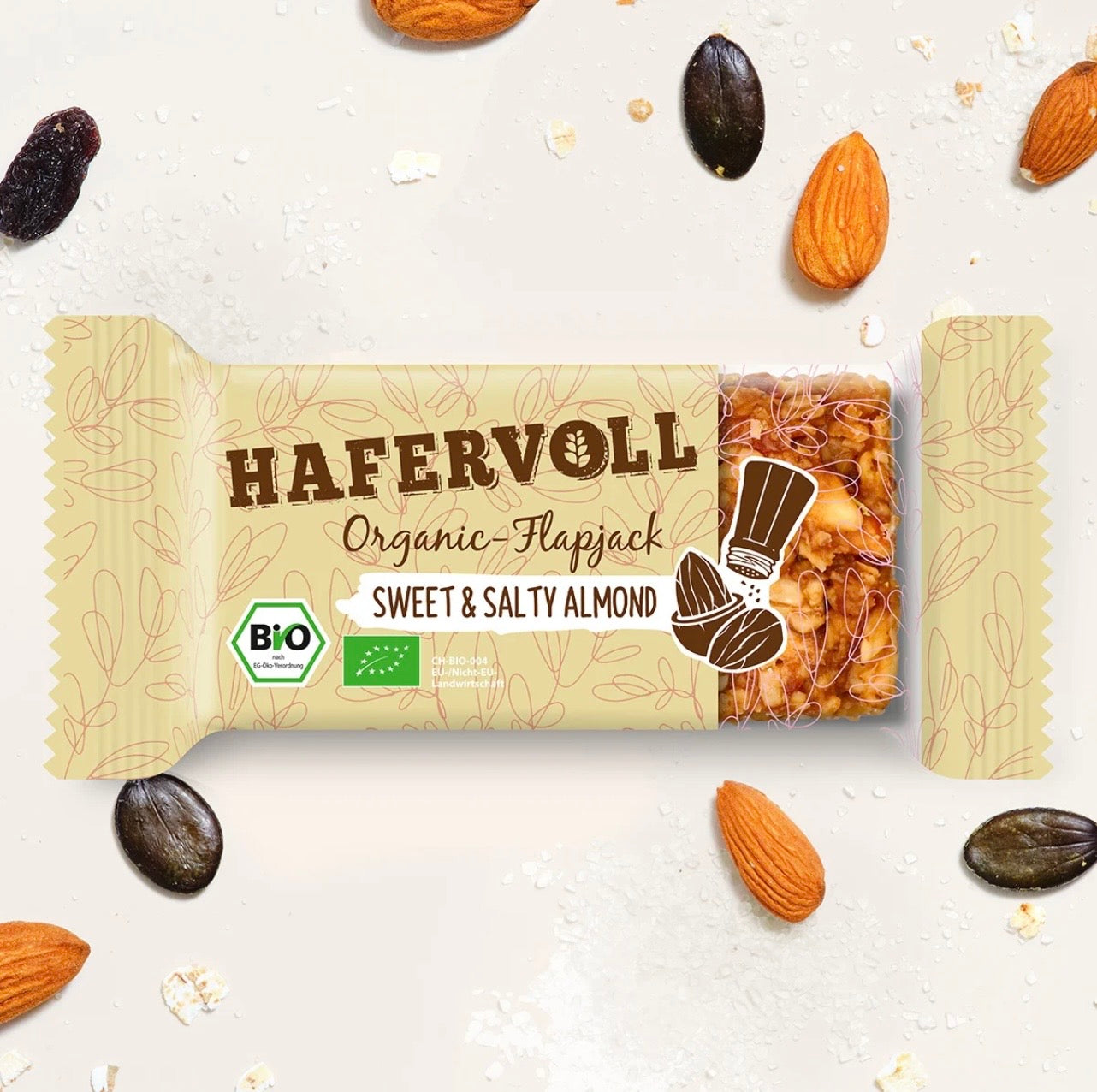 Hafervoll Sweet & Salty Almond Flapjack - Bio & Palmölfrei, 60 g