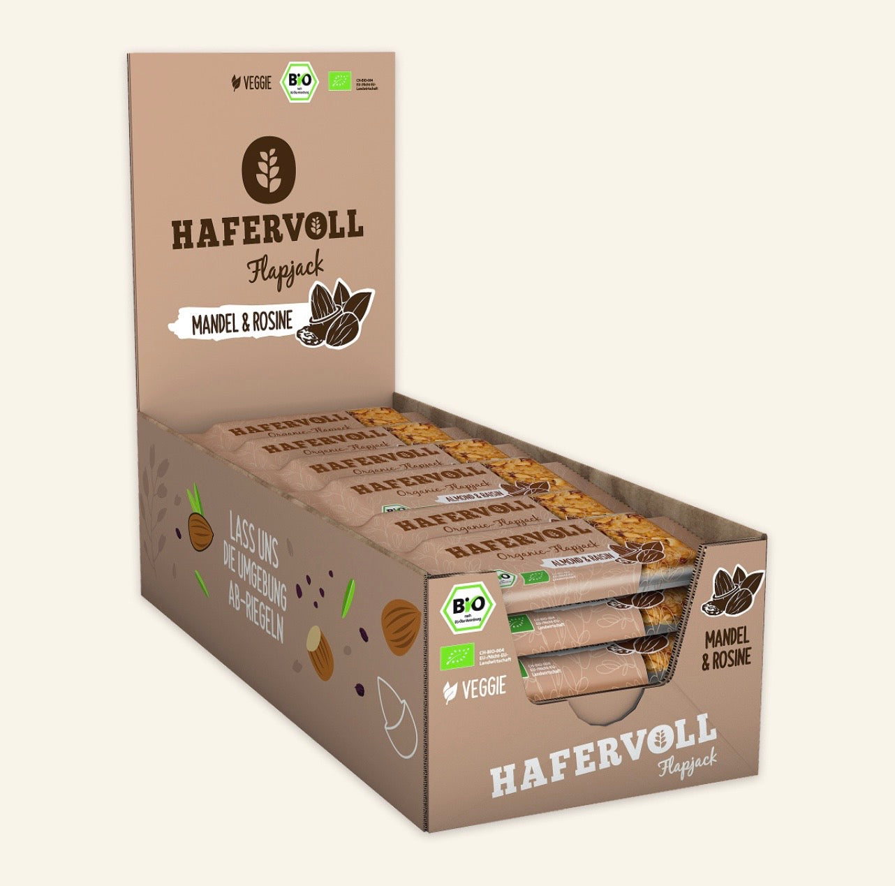 Hafervoll Almond & Raisin Flapjack - Bio & Palmölfrei, 60 g