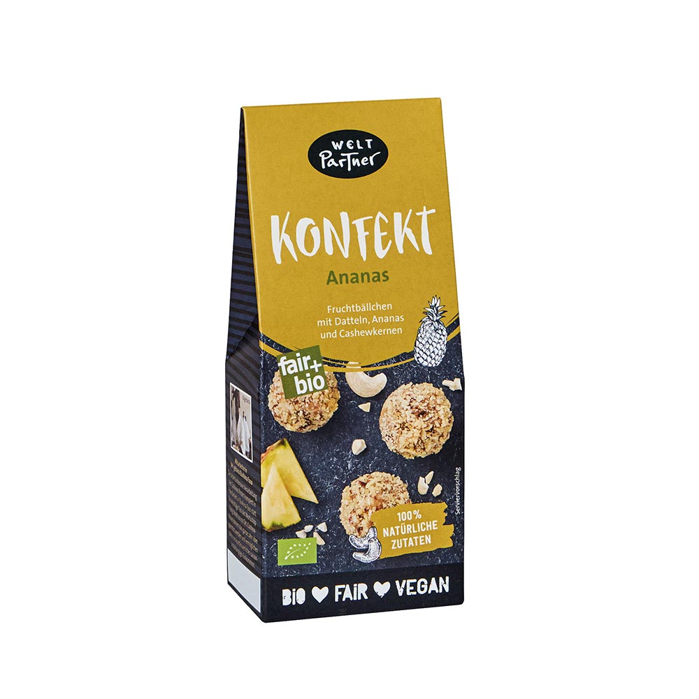 WeltPartner Konfekt Ananas - Bio & Vegan, 80g