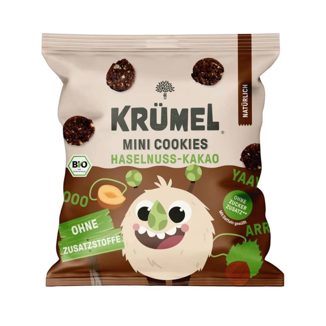 Krümel Bio Mini Cookies – Haselnuss-Kakao, 6x50g