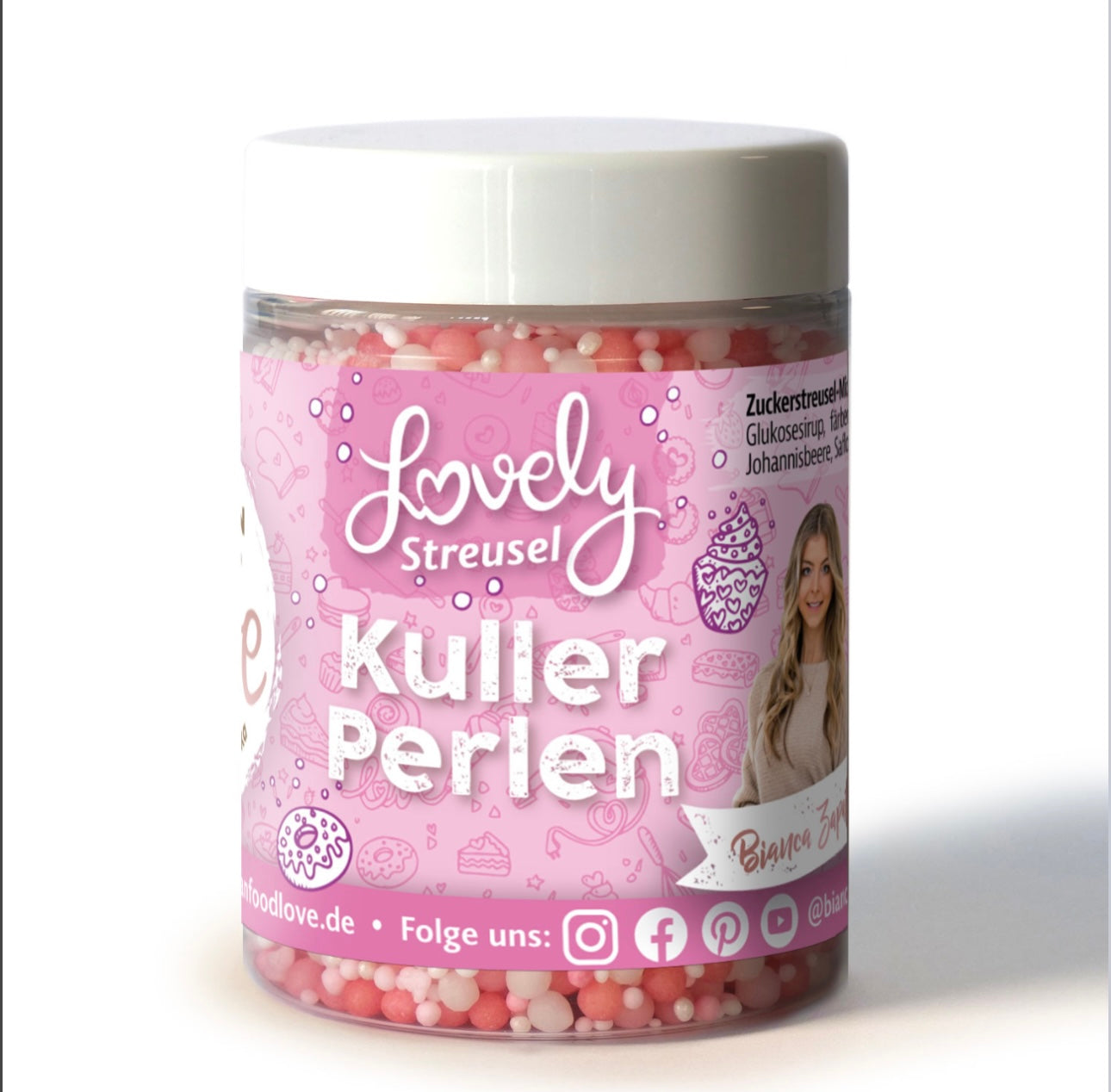 VFL Kuller Perlen rot/rosa Zuckerstreusel 90g