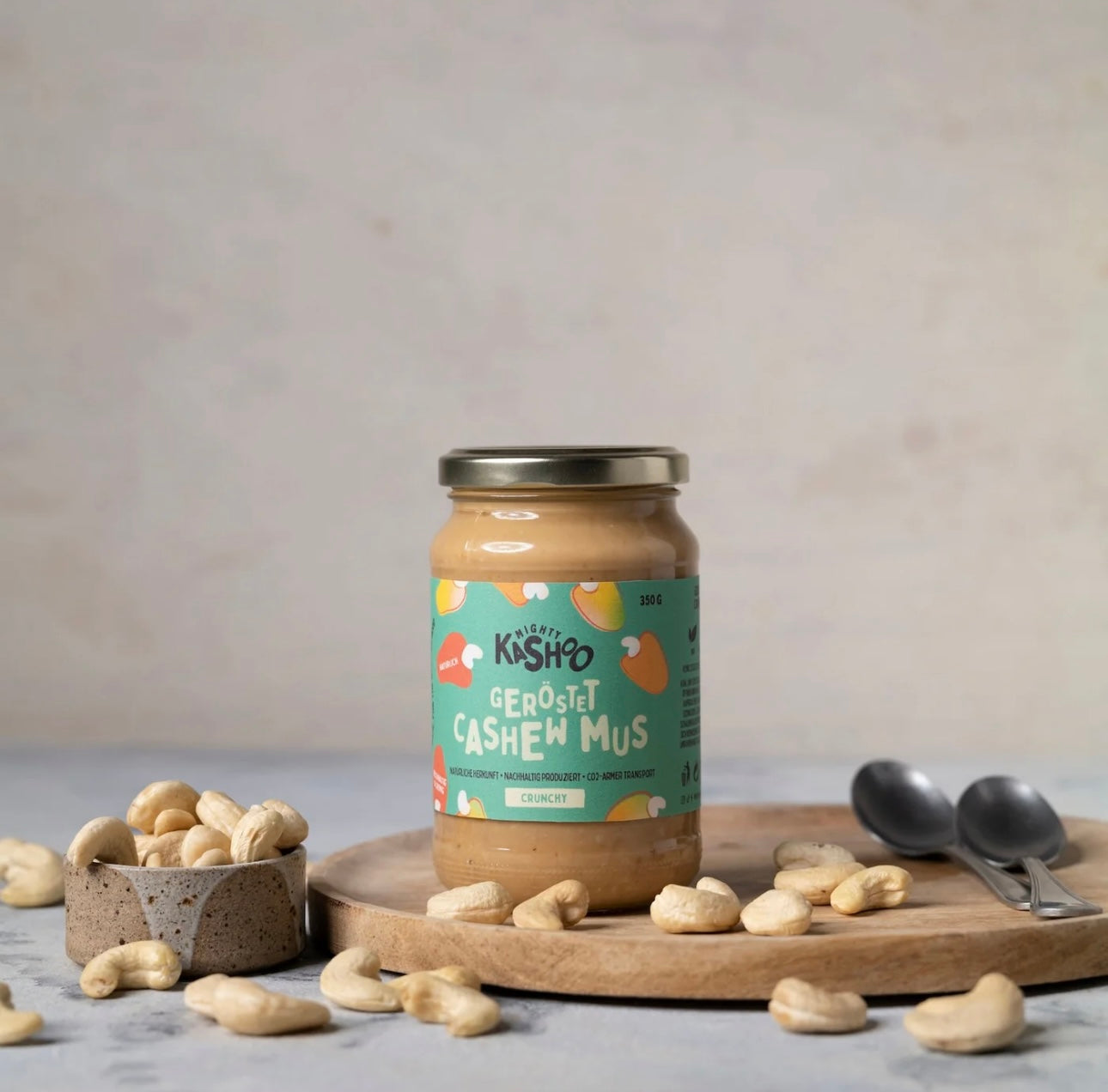 MightyKashoo Cashewmus geröstet & crunchy, 350g