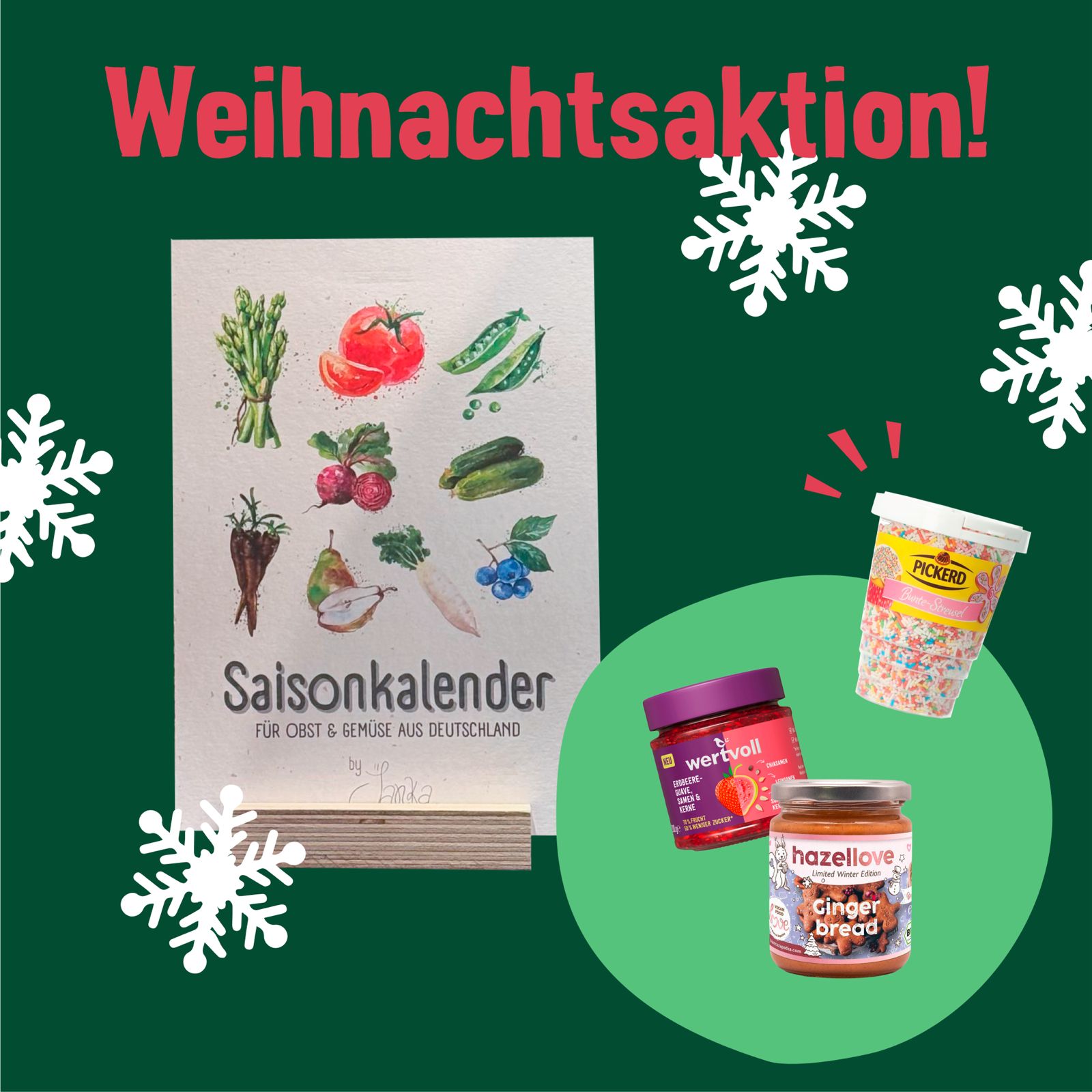 X-Mas Aktion Janka Saisonkalender für Obst und Gemüse + 3 Geschenke