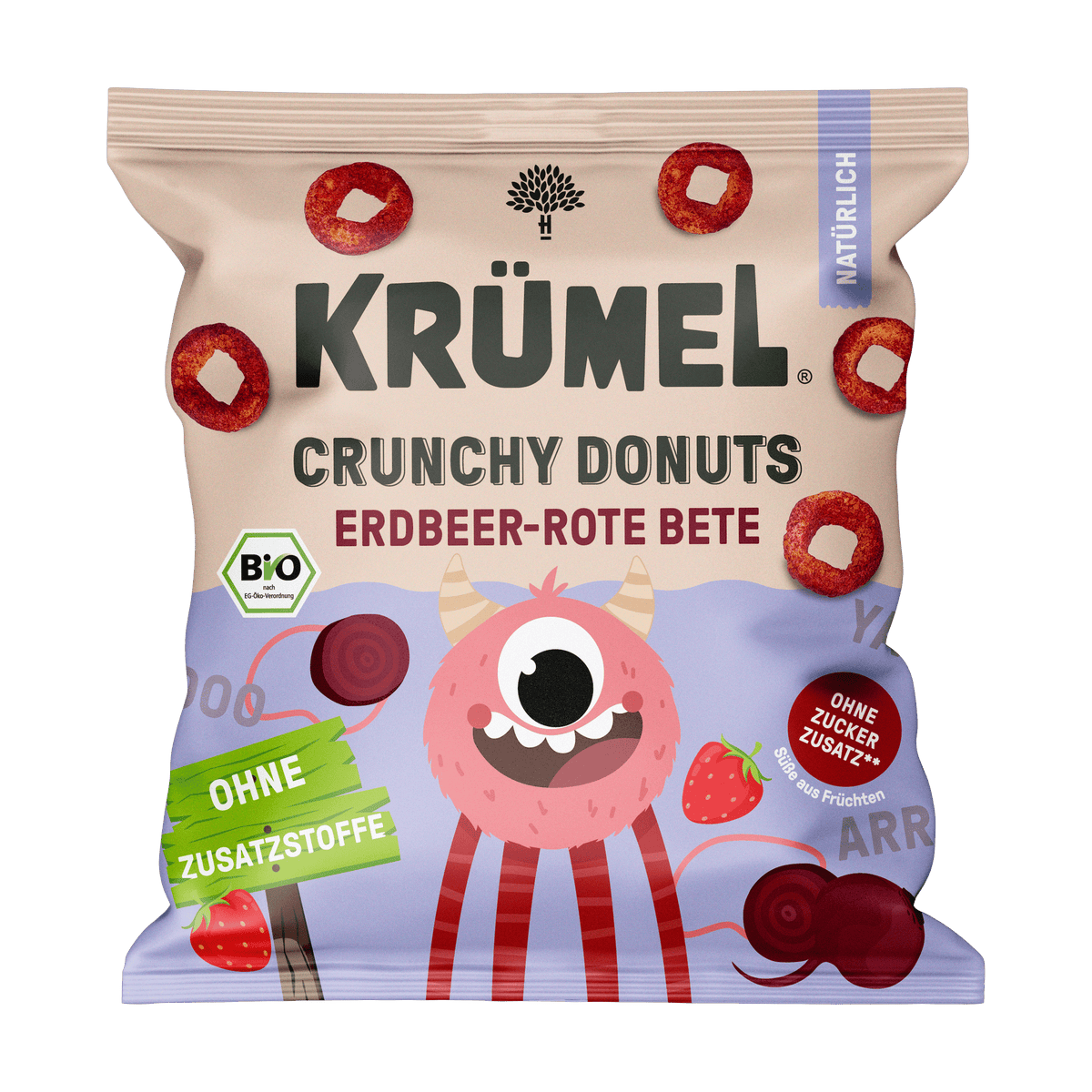 Heimatgut Bio Krümel Crunchy Donuts Erdbeer-Rote Beete 8x20g