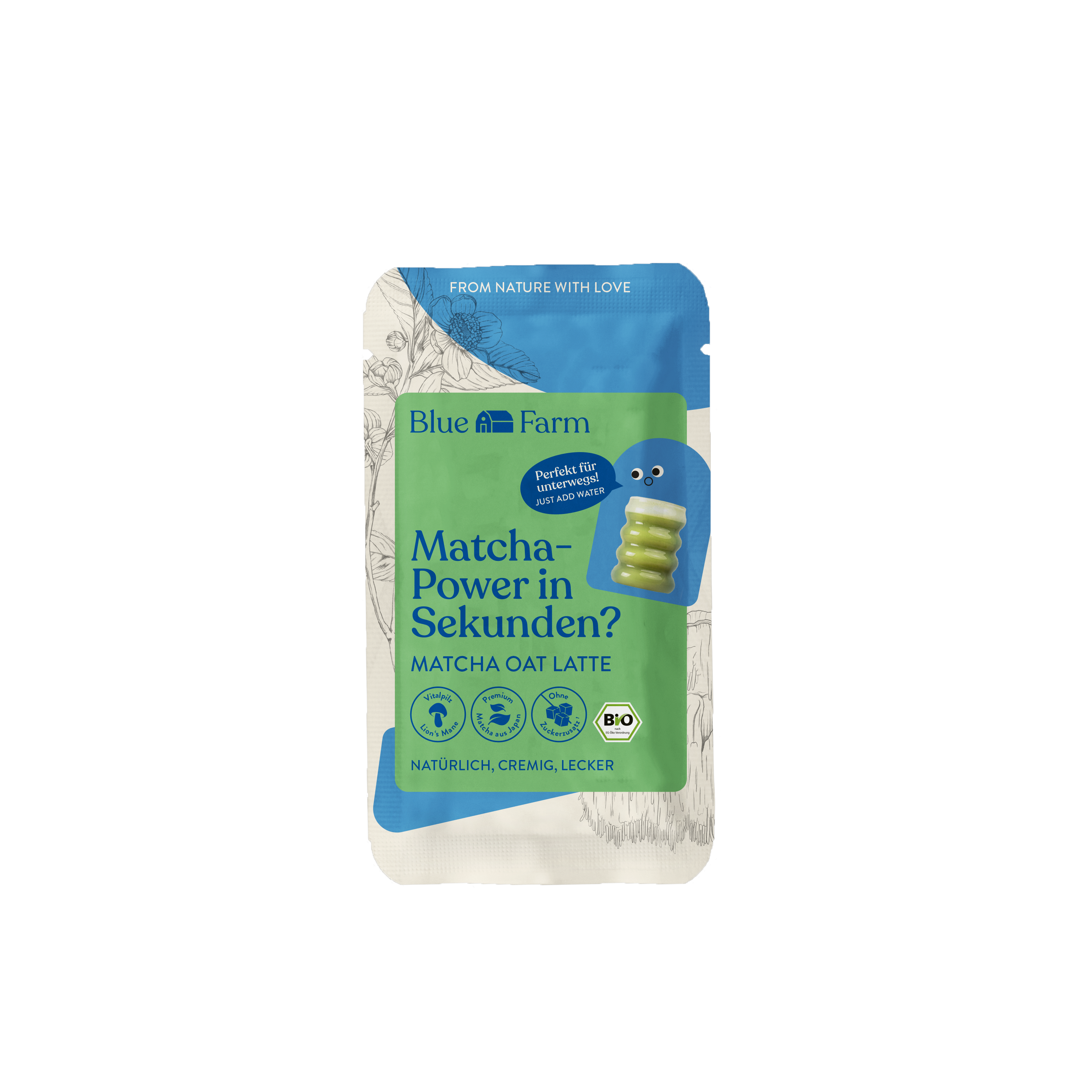 Blue Farm Matcha - Power in Sekunden? - Matcha Oat Latte, 24 g