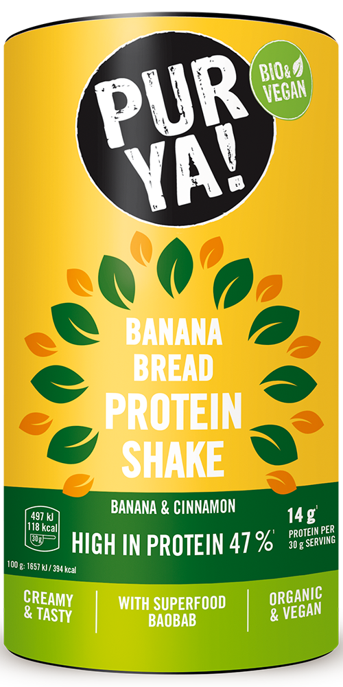 PURYA BIO Protein Shake Banana Bread Baobab, 480g
