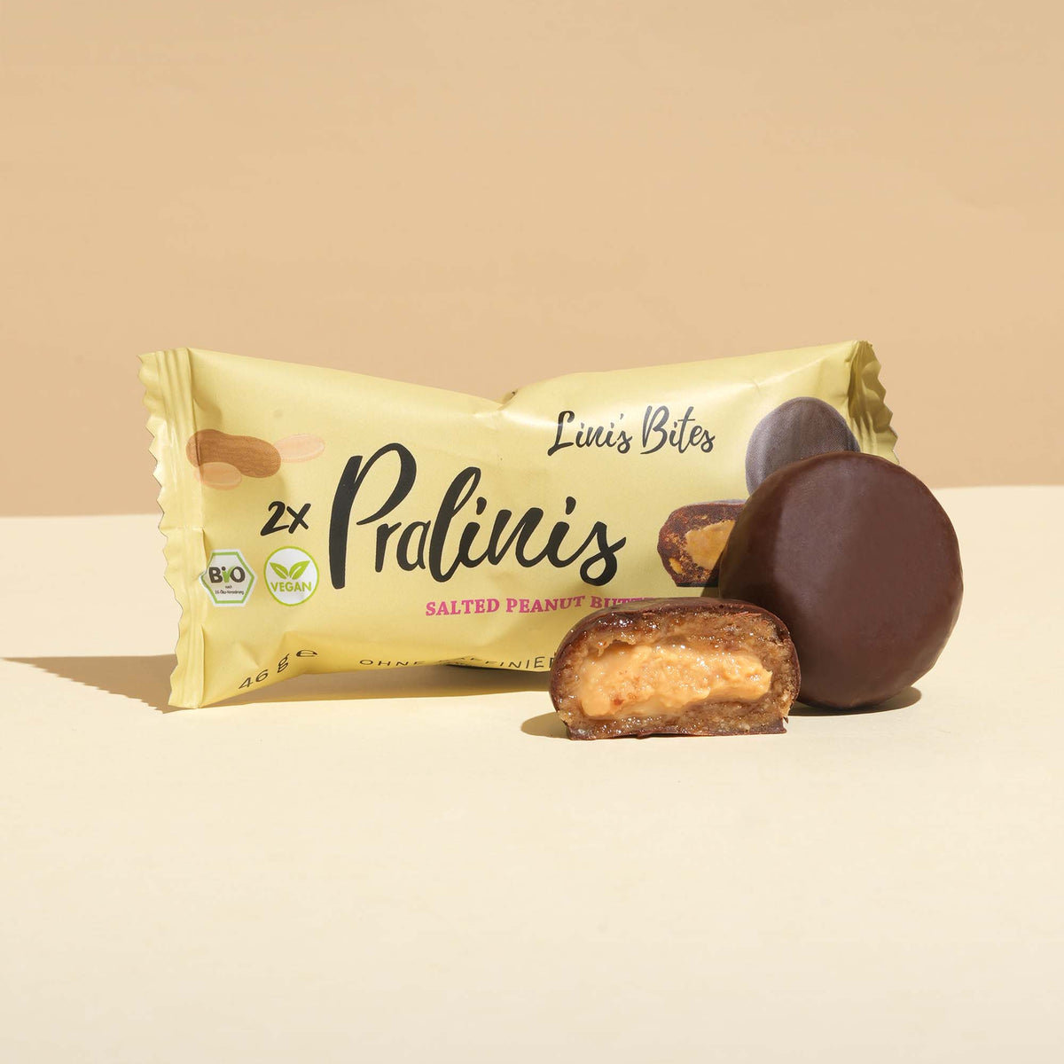Lini's Bites Salted Peanut Butter Pralinis - Bio & Vegan, 46g