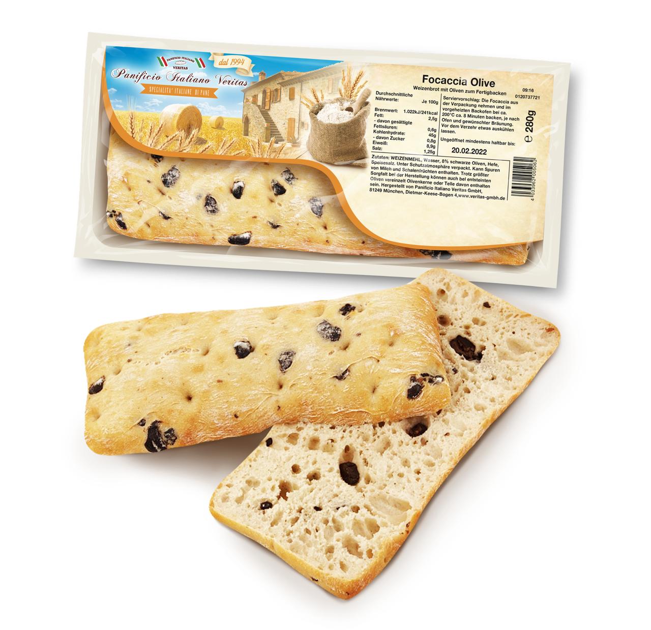 Panificio Italiano Veritas - Focaccia Olive, 280g