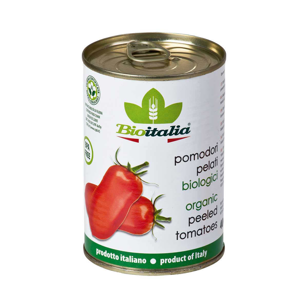 Bio BioItalia geschälte Tomaten, 400g (no German label)