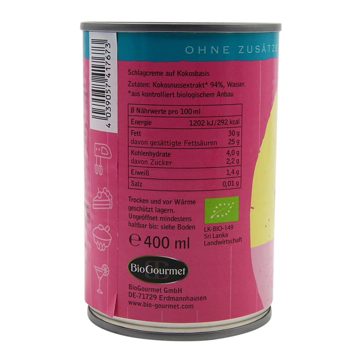 Bio Kokosnuss Creme, 400ml