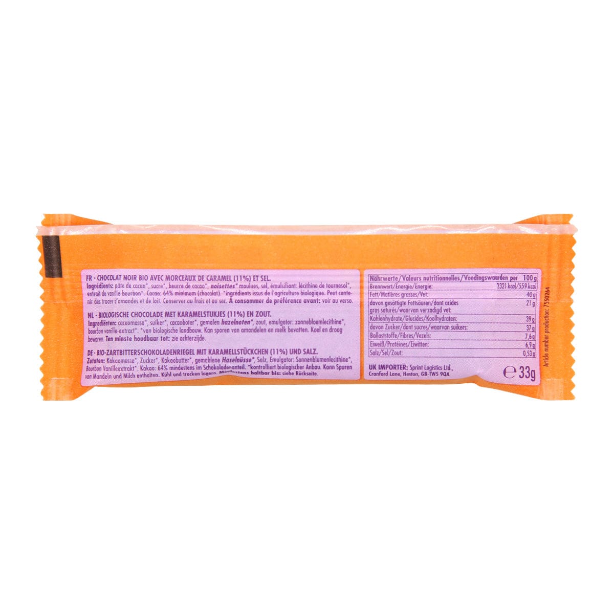 Bio Schokoriegel Salted Caramel [2er Pack], 2x33 g