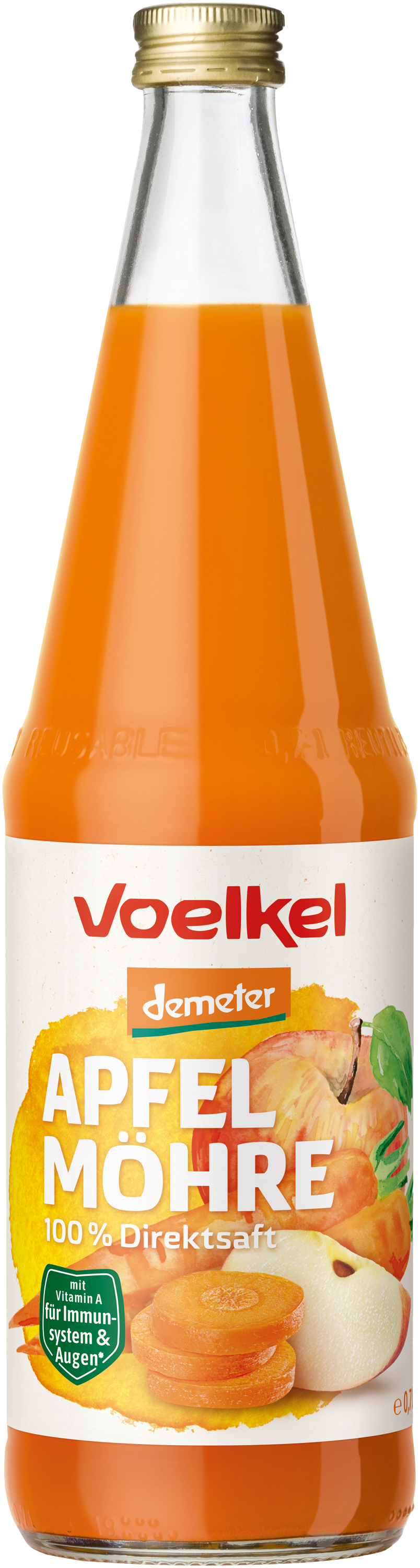 Voelkel Bio Apfel-Möhre 100%, 0,7l