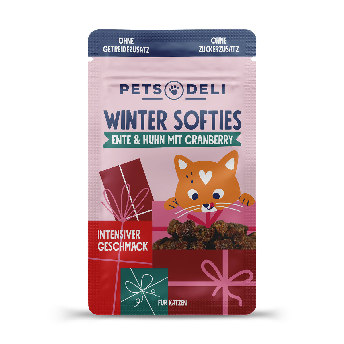 Pets Deli Katzensnack - Winter "Softies" Ente mit Cranberry, 90g