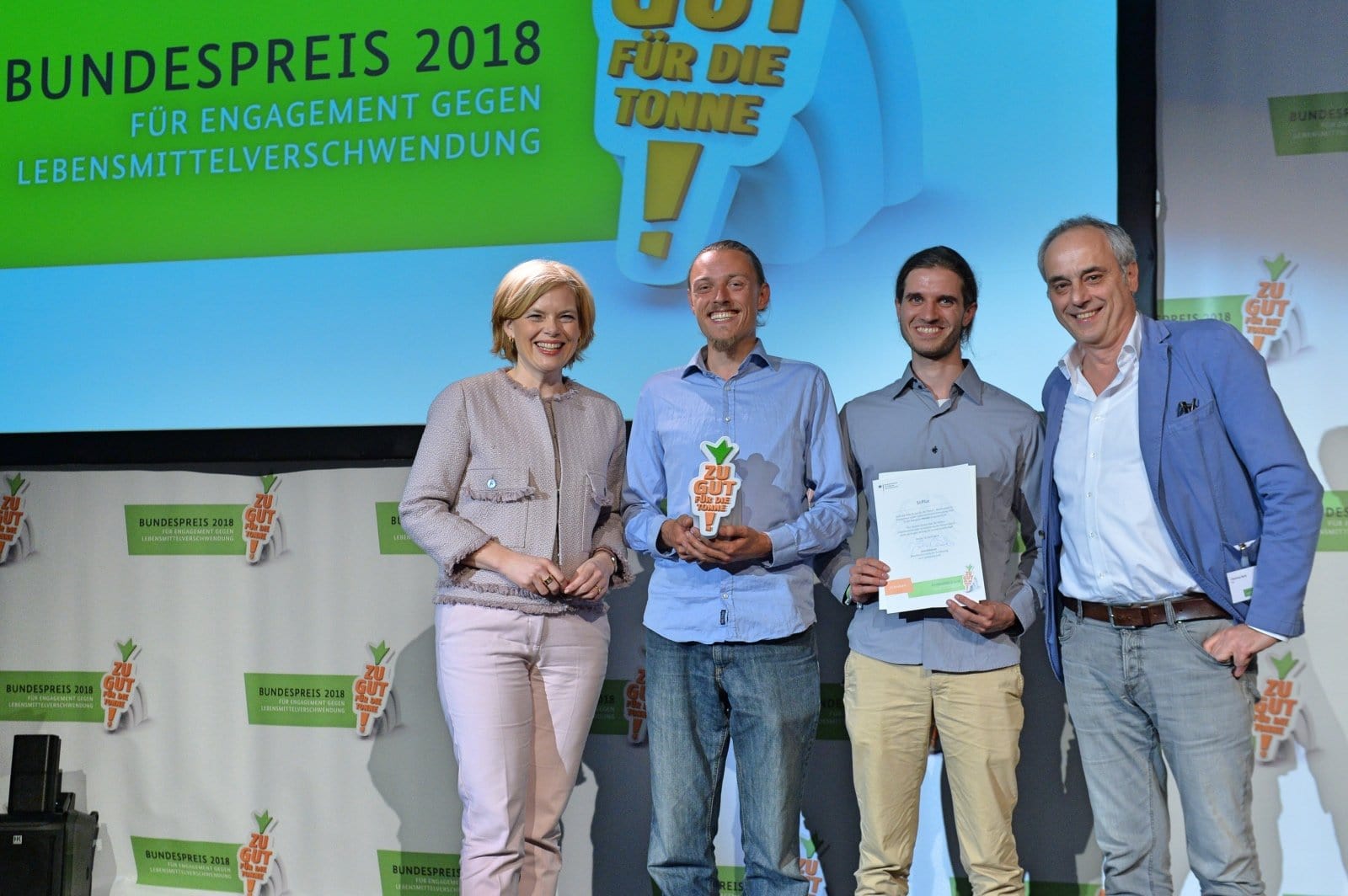 SirPlus gewinnt Bundespreis Zu gut für die Tonne 2018 Christian Rach, Julia Klöckner